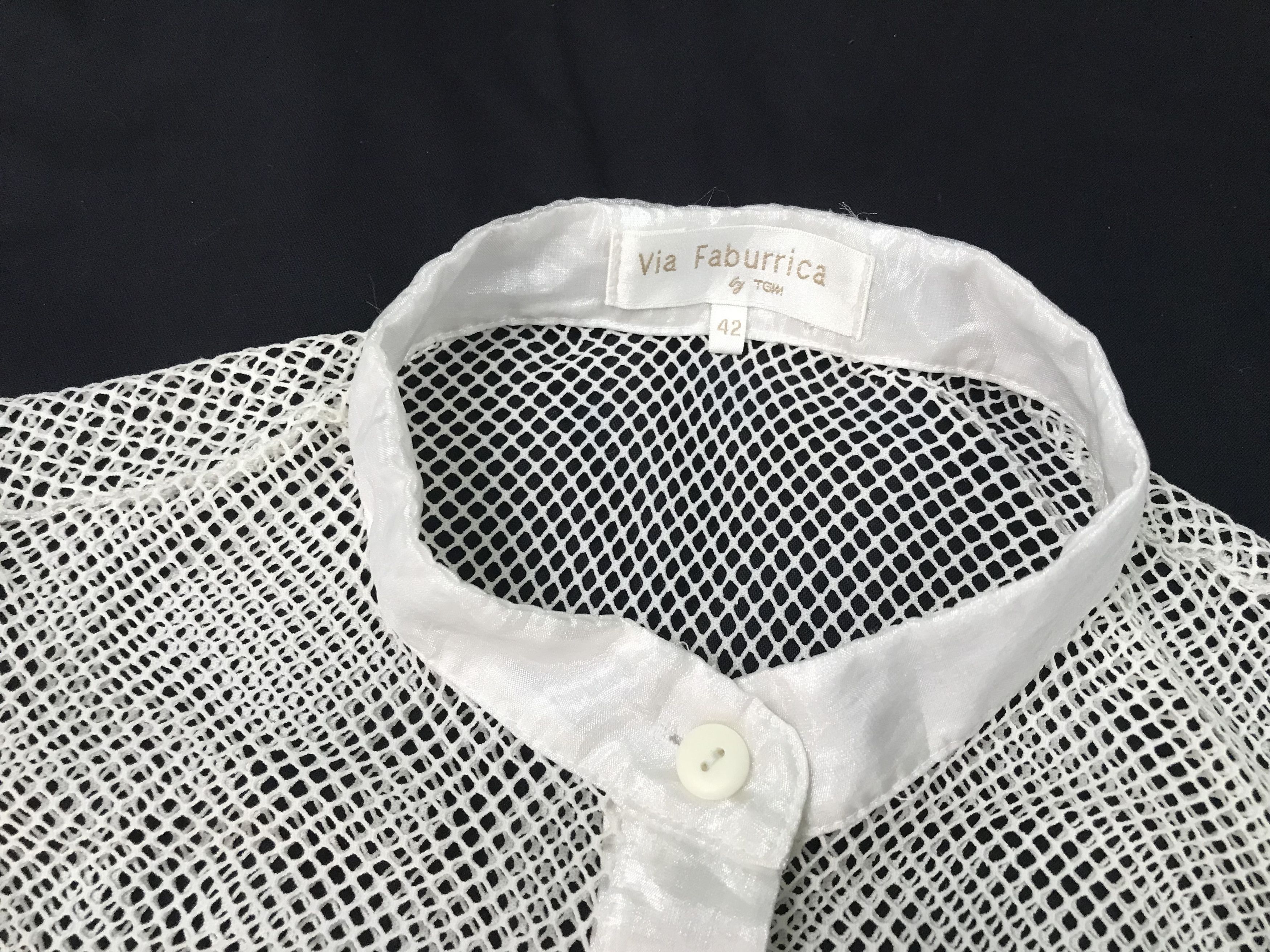 Japanese Brand (S146) Via Faburrica White See Through Sleeveless 42 Size S / US 4 / IT 40 - 2 Thumbnail