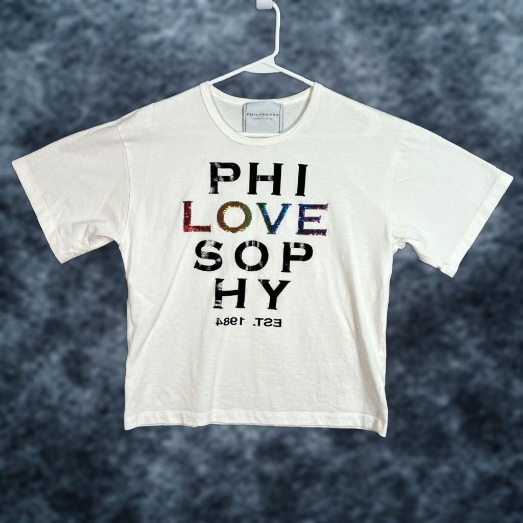 Philosophy di Lorenzo Serafini VINTAGE Philosophy di Lorenzo Serafini Women’s Medium White Graphic T-Shirt Size M / US 6-8 / IT 42-44 - 1 Thumbnail
