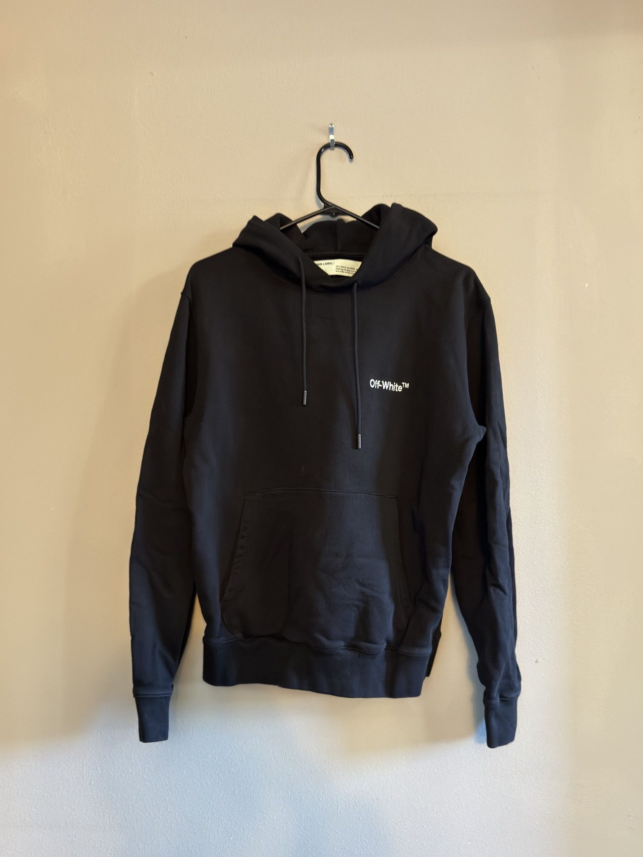 Image of Off White Off-White Black Logo Hoodie, Men's (Size Small)