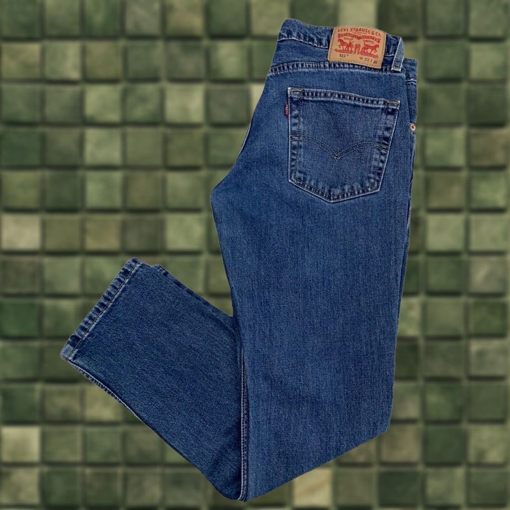 Levi's Levi’s 511 Taper Flex Denim Blue Jeans 32x30 Men Regular Slim Zip Mid Rise 32 Inseam Cotton Blend Denim Vintage No Womens Mens Size US 32 / EU 48 - 1 Thumbnail
