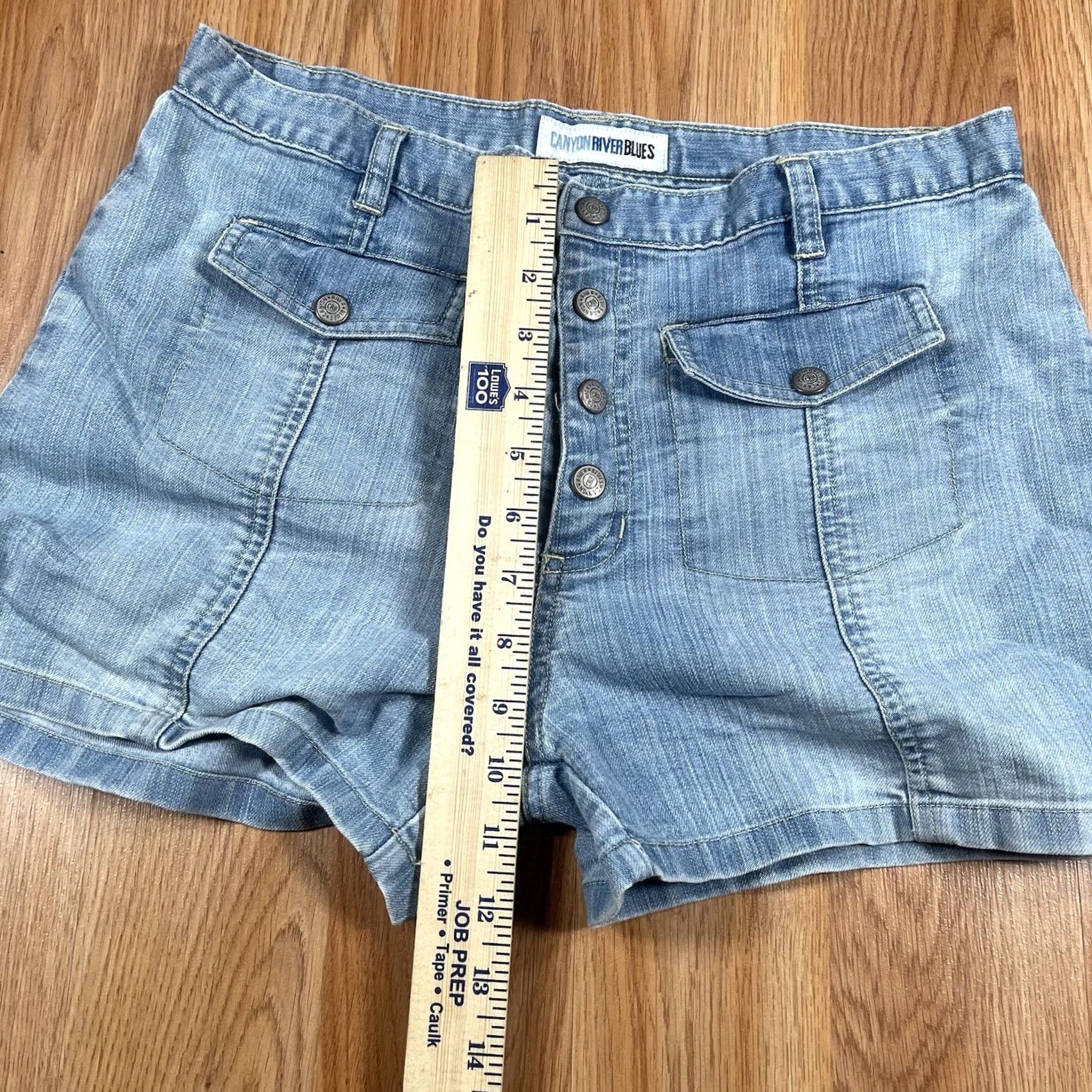 Vintage Kanyon River Blues Shorts Womens 14 1/2 Flat Front Blue Wash Denim Jeans Size 36" / US 14 / IT 50 - 7 Thumbnail