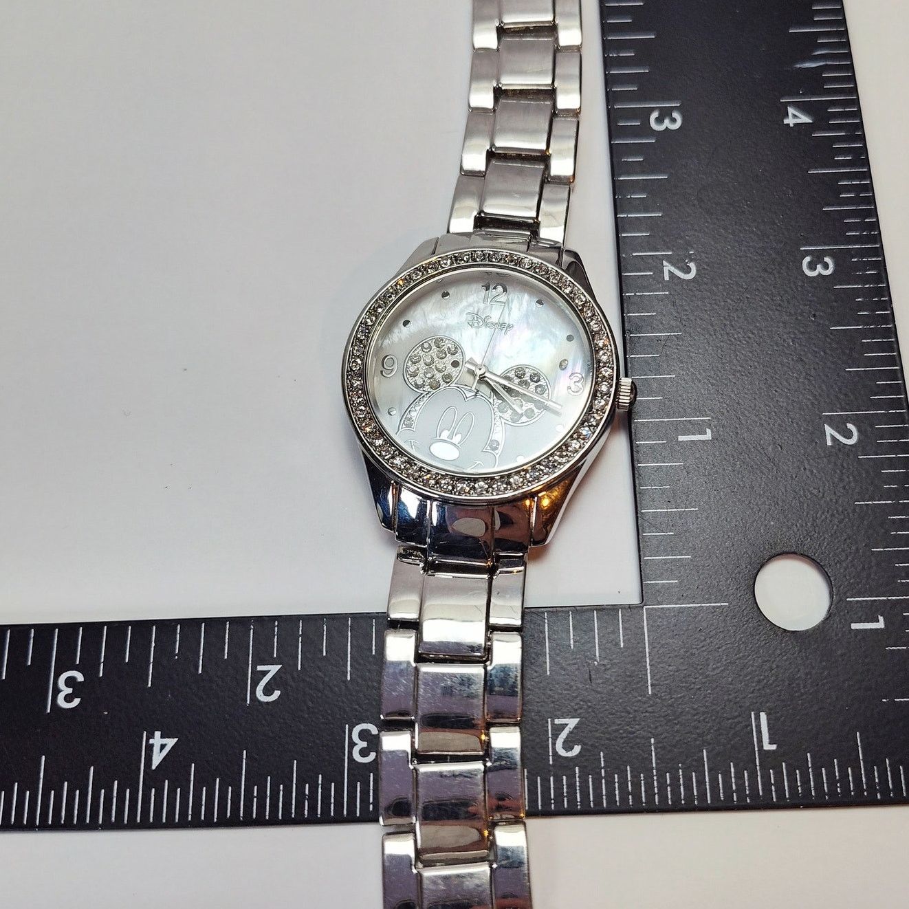 Disney Disney Mickey Mouse Rhinestone Bezel Watch Silver Tone Size ONE SIZE - 6 Thumbnail