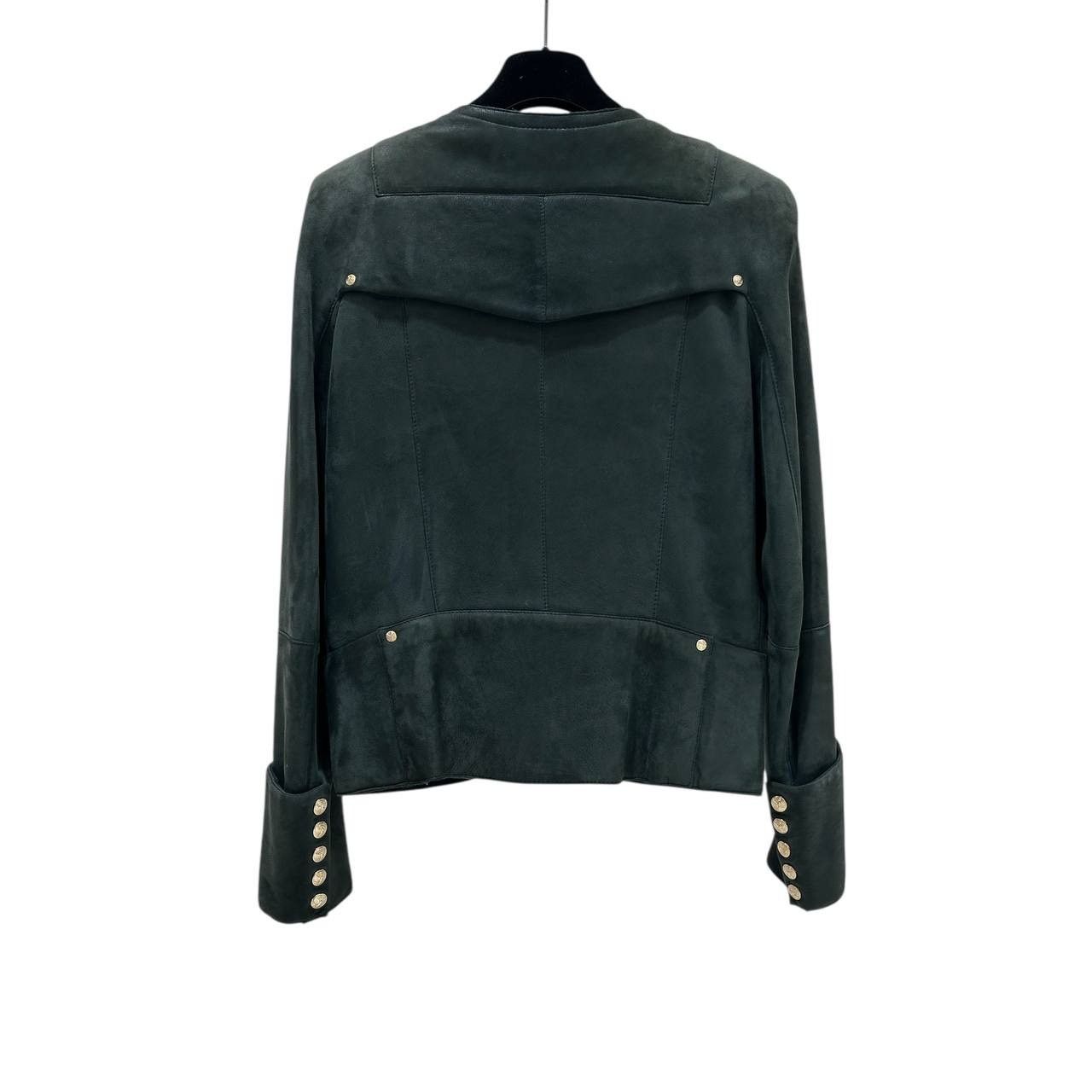 Balmain Balmain Green Shearling Biker Jacket - Size 38 Size S / US 4 / IT 40 - 2 Thumbnail