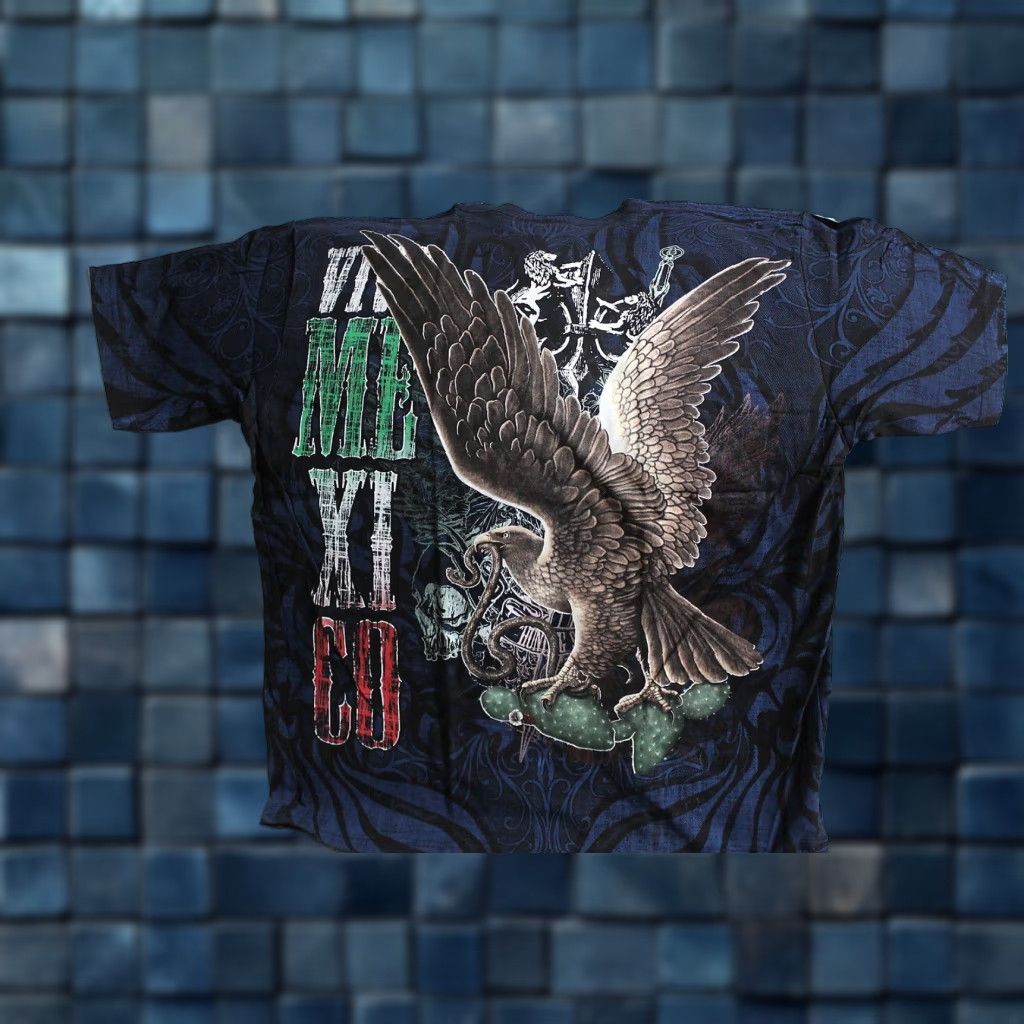Vintage VINTAGE C & H VIVA MEXICO EAGLE SNAKE SKULL T-SHIRT XL Black Graphic Tee Mens Size US XL / EU 56 / 4 - 1 Thumbnail