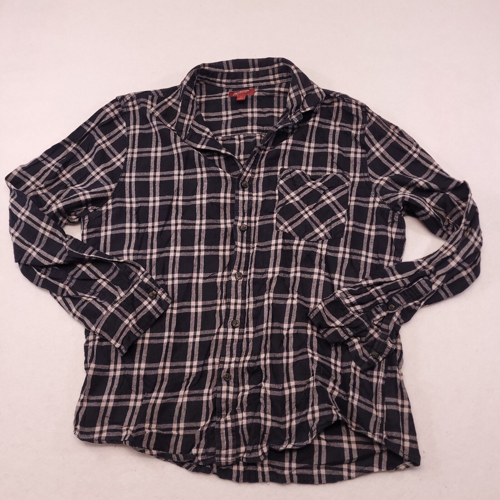 Arizona Jean Co. Arizona Jean Co Windowpane Flannel Shirt Womens Size L Black Size L / US 10 / IT 46 - 2 Thumbnail