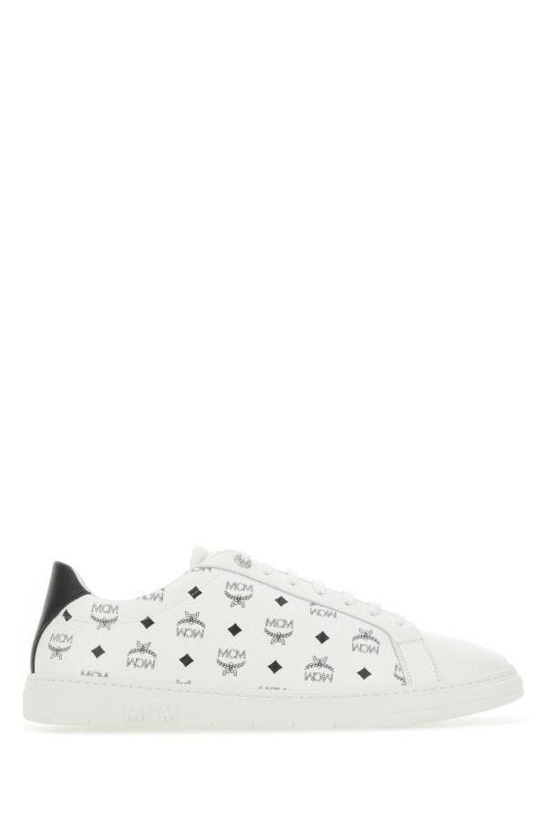 image of MCM Printed Canvas Terrain Sneakers in White, Men's (Size 9)