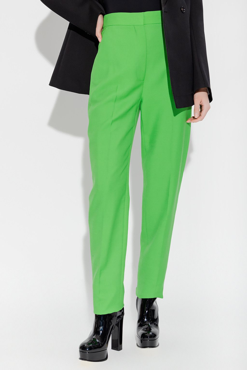 Alexander McQueen ALEXANDER MCQUEEN green wool mohair cigarette pants 4 40 q Size 27" / US 4 / IT 40 - 3 Thumbnail