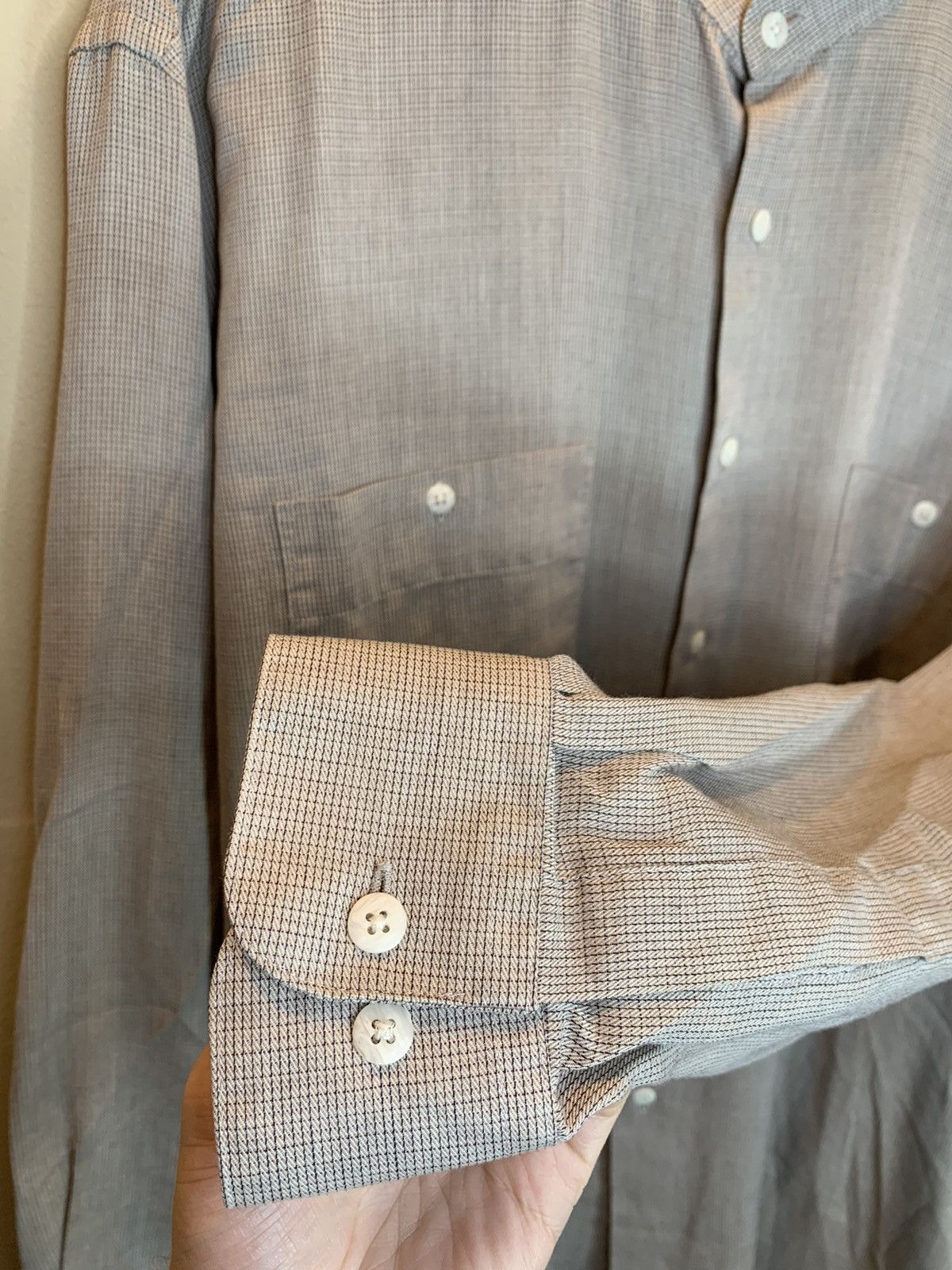 Yves Saint Laurent *RARE* Vintage Yves Saint Laurent Band Collar Button Shirt L Size US L / EU 52-54 / 3 - 3 Thumbnail