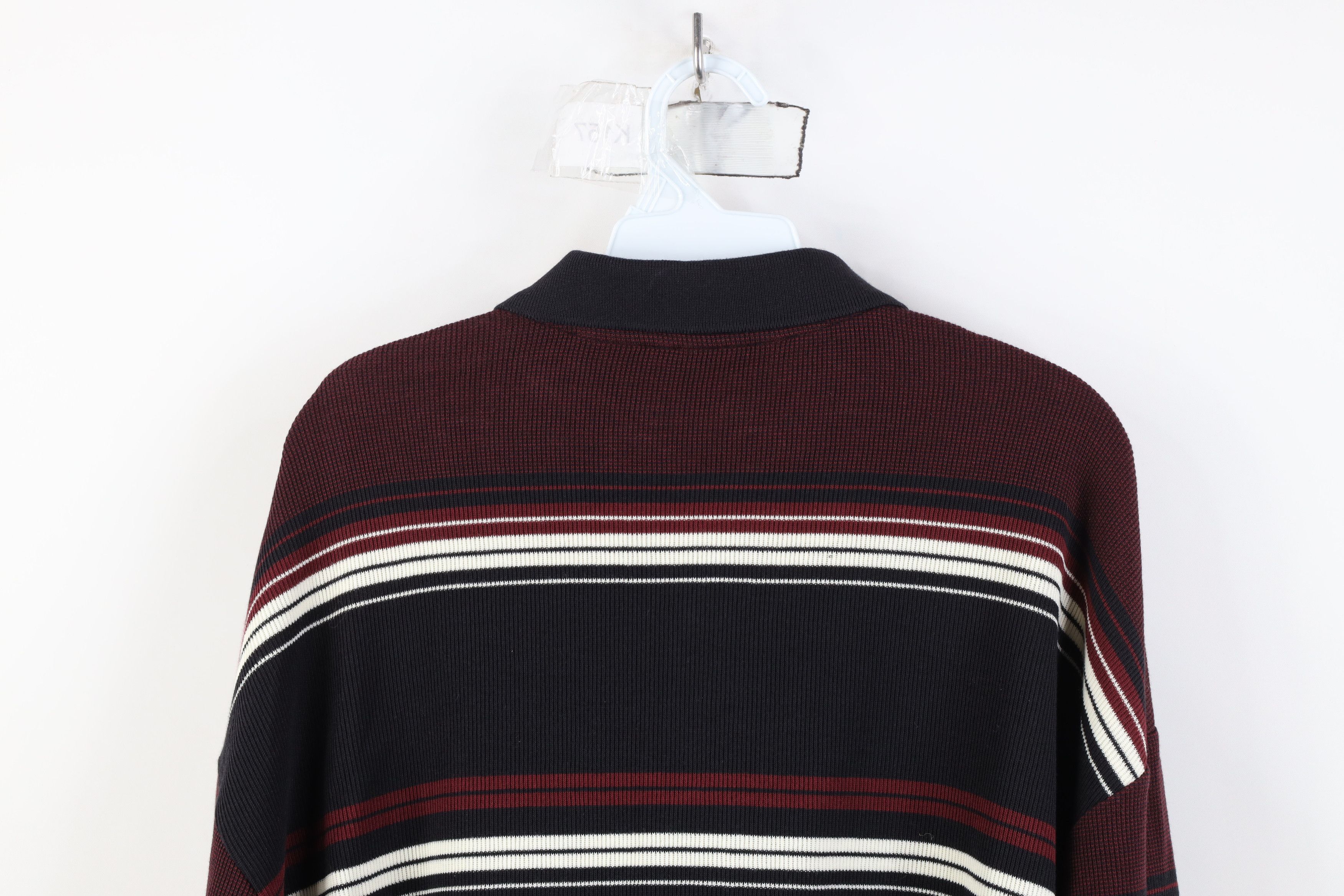 Vintage Vintage 90s Streetwear Ribbed Knit Long Sleeve Pullover Polo Size US XL / EU 56 / 4 - 11 Thumbnail