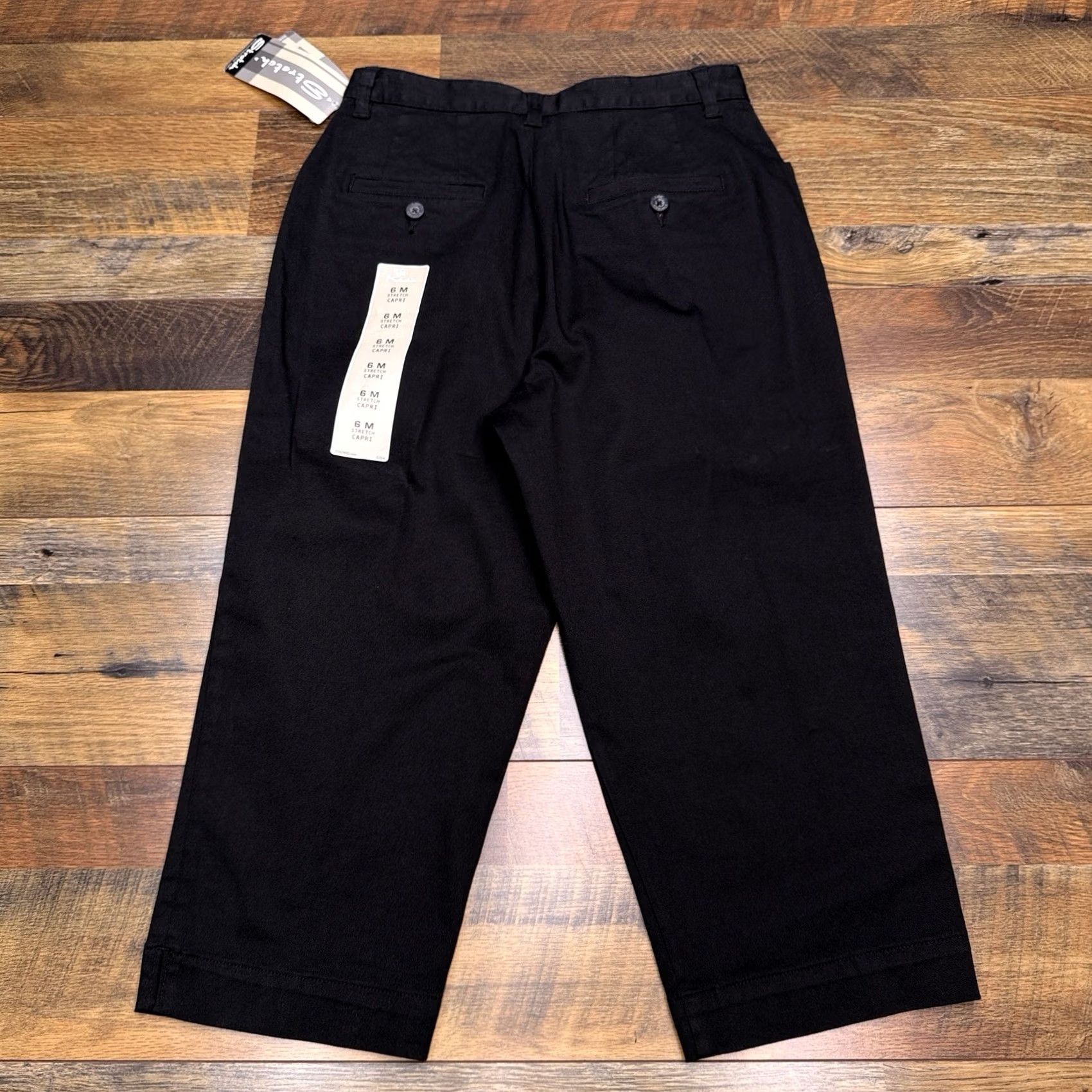Lee VINTAGE Lee Capri Pants Womens 6M Black High Rise Stretch Khakis New Size 28" / US 6 / IT 42 - 2 Thumbnail