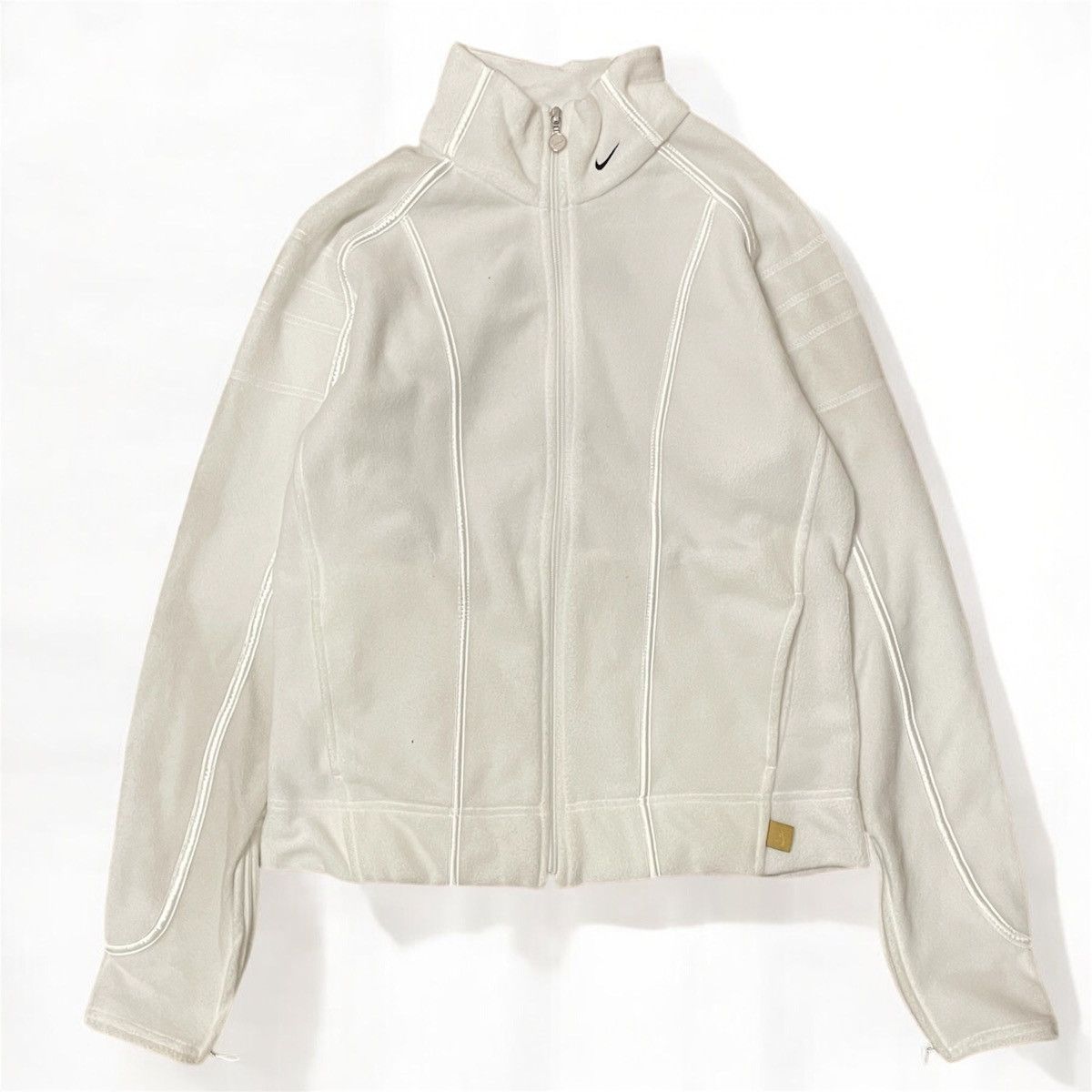 Nike × Vintage Vintage Nike Spell Out Fleece 00’s full Zip WOMANS LARGE Size M / US 6-8 / IT 42-44 - 4 Thumbnail