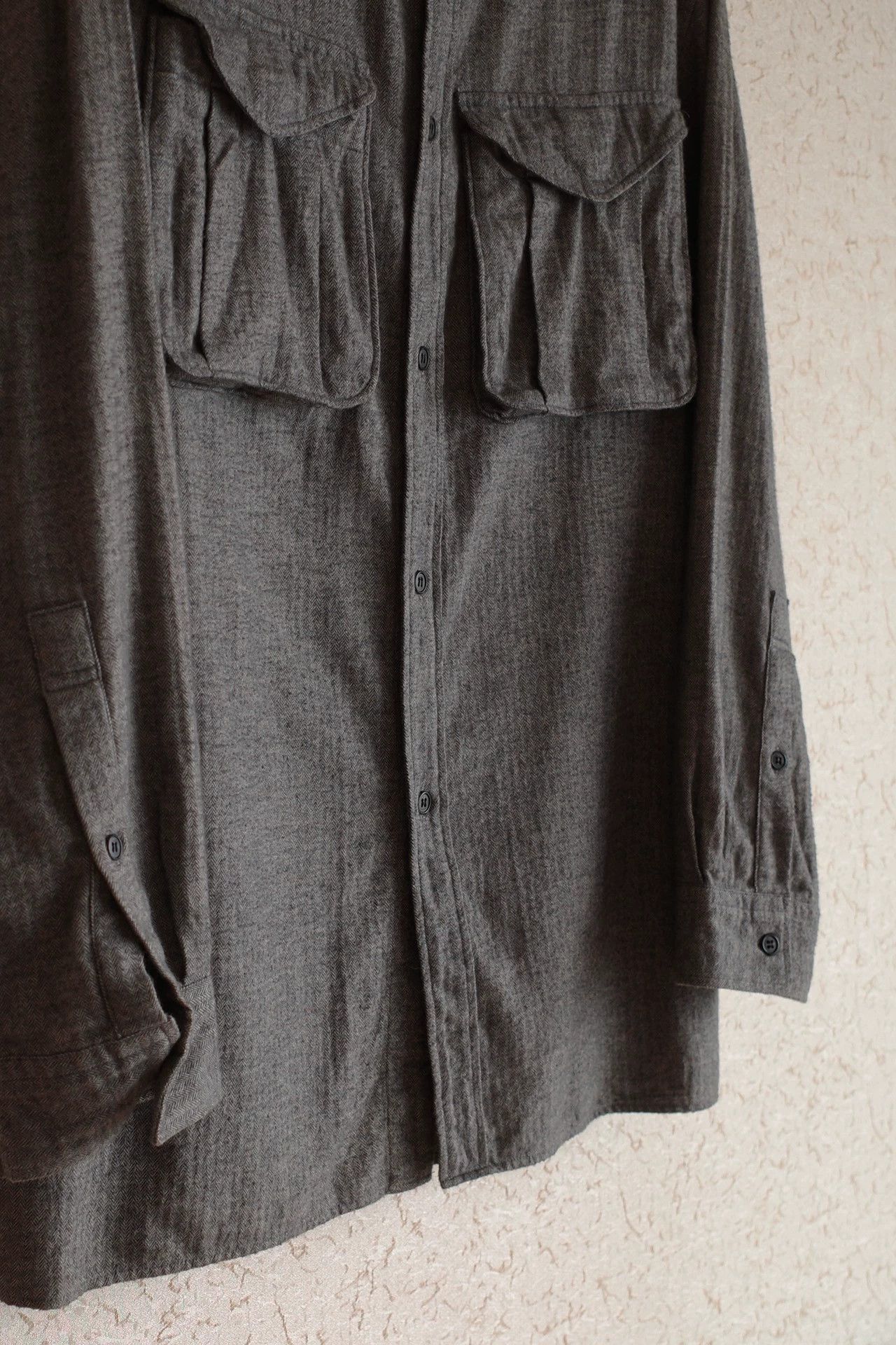 Y's Y's 90s Cotton Herringbone Shirt Jacket Men Size US M / EU 48-50 / 2 - 5 Thumbnail