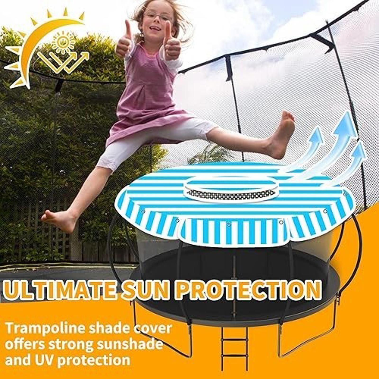Hockey Skateboards Trampoline Shade Cover 14 Ft Round with Air Vent Anti-UV Size ONE SIZE - 5 Thumbnail