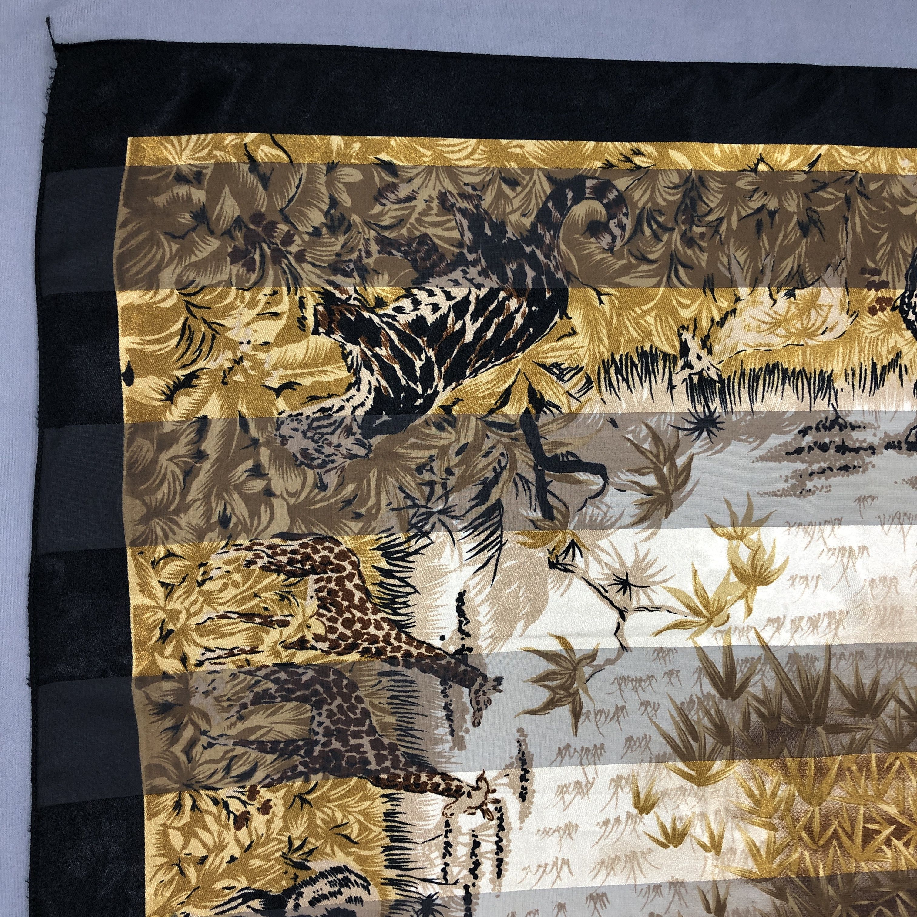 Japanese Brand Vintage Tiger Luxury SILK Scarf Twill Stole Wraps Scarves Size ONE SIZE - 6 Thumbnail
