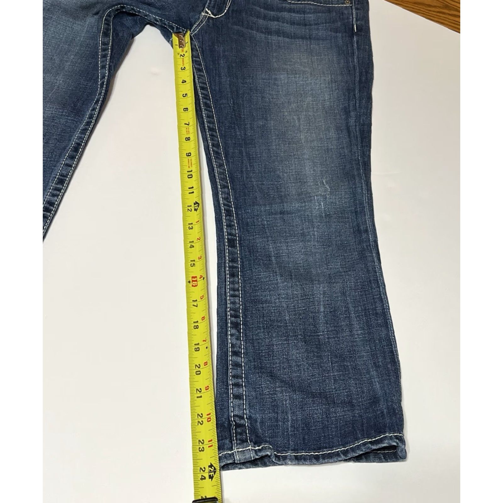 Vintage BIG STAR Jeans Capri Womens 32x24 Blue Denim Low Rise Cropped 5-Pocket Embroidered Vintage? No Size 24" / US 00 / IT 34 - 5 Thumbnail