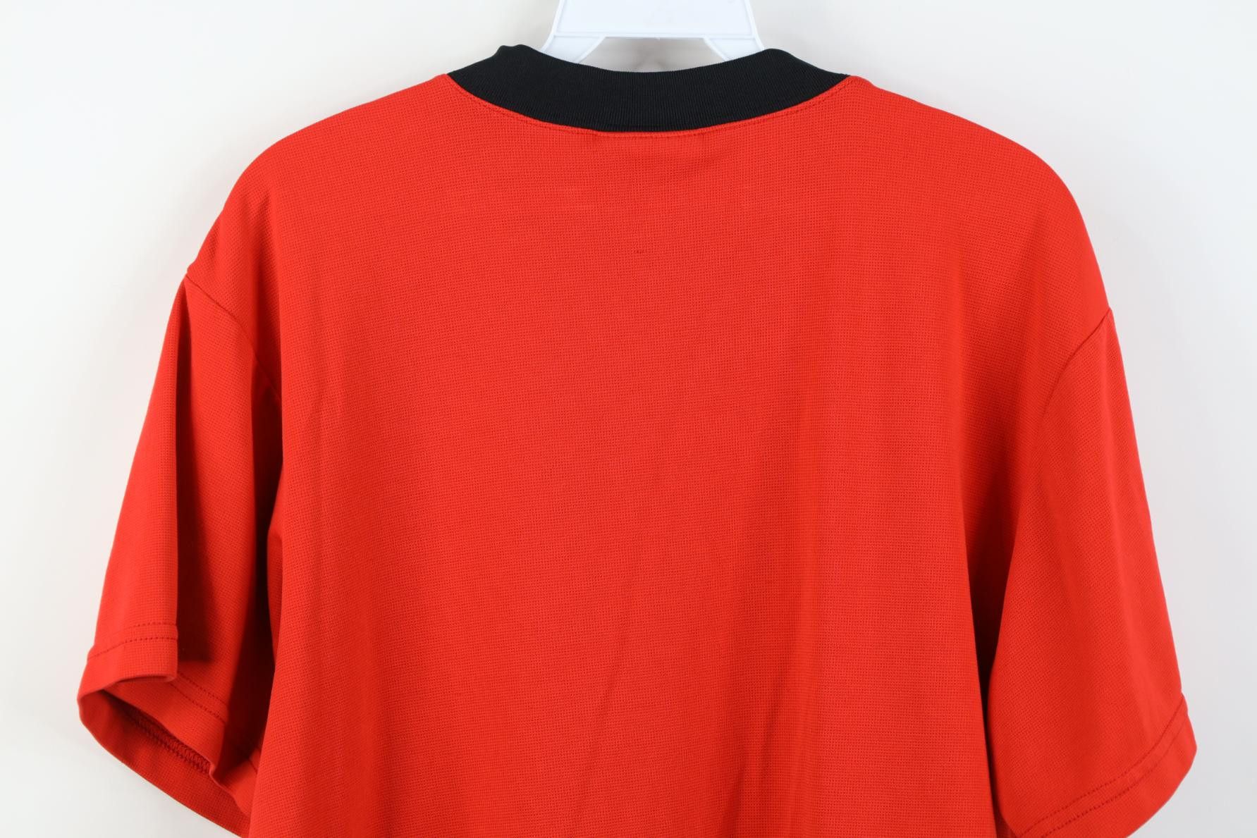 Adidas Vintage 90s Adidas Thermal Knit Short Sleeve T-Shirt Red Size US M / EU 48-50 / 2 - 13 Thumbnail