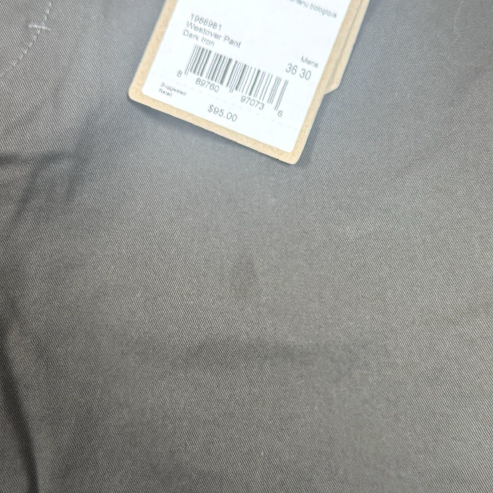 Prana NWT prAna Westover Pants Mens 36x30 Tapered Leg Dark Iron Gray Chino Size 36 Regular Mens Gender: Mens Size US 36 / EU 52 - 7 Thumbnail