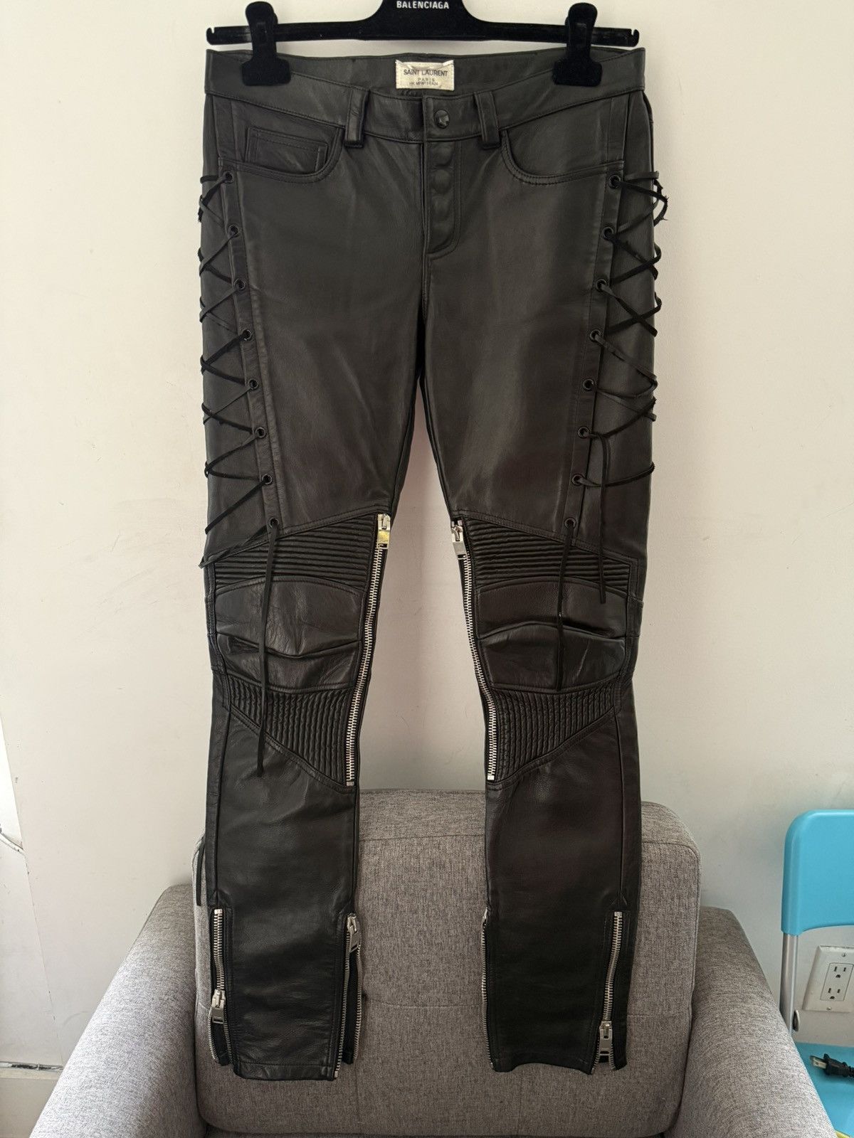Saint Laurent Paris Saint laurent FW14 full leather biker pants SAMPLE read desc Size US 30 / EU 46 - 1 Thumbnail