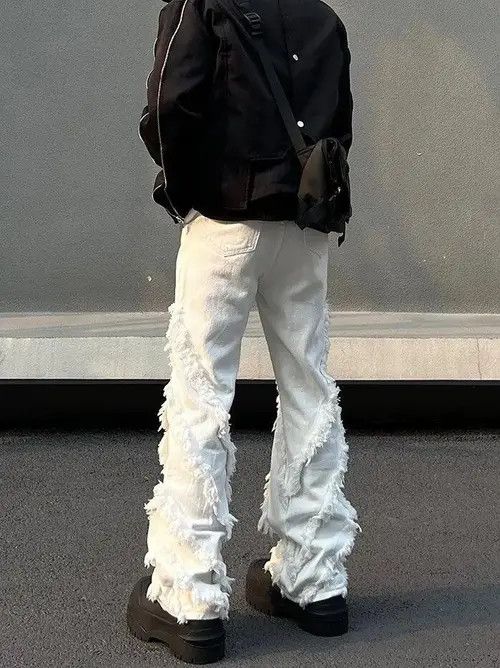 VIBE Opium White Distressed Denim Jeans Size US 32 / EU 48 - 3 Thumbnail