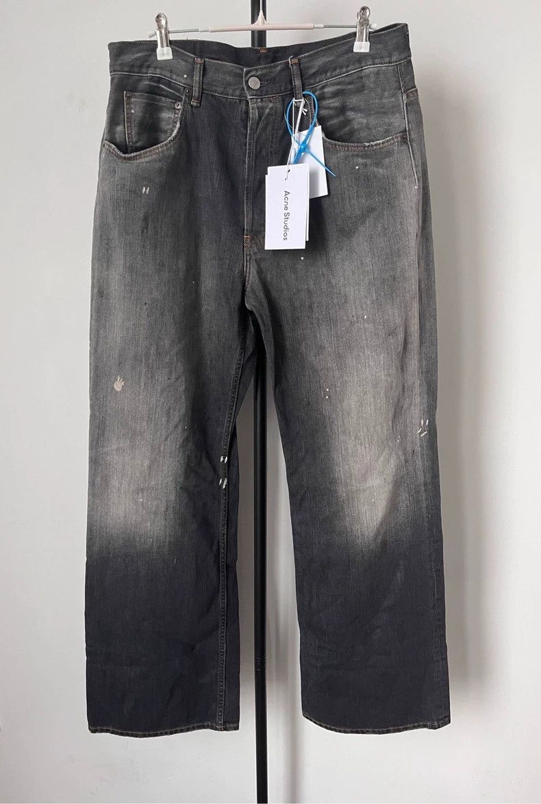 Acne Studios Acne Studios Black washed low-waisted wide-leg jeans Size US 32 / EU 48 - 1 Thumbnail