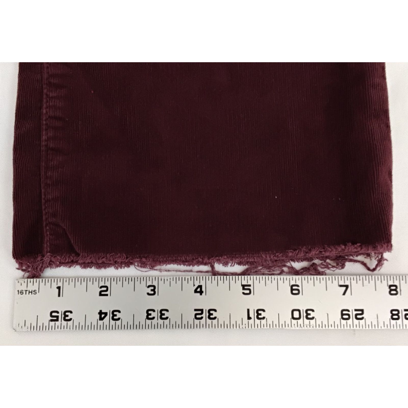 MOTHER Mother Hustler Corduroy Jeans Women's 27 Maroon Ankle Fray Size 27" / US 4 / IT 40 - 16 Thumbnail
