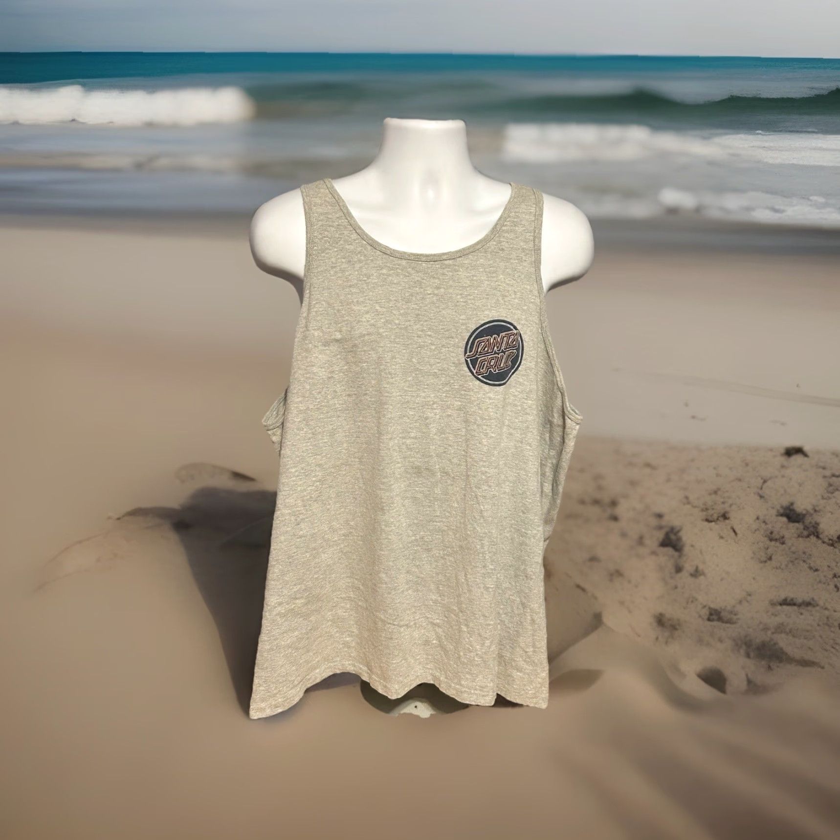 Vintage VINTAGE Santa Cruz Tank Top Shirt Men XL Heather Gray Double Sided Skateboarding Crew Neck Sleeveless T-Shirt Size US XL / EU 56 / 4 - 5 Thumbnail
