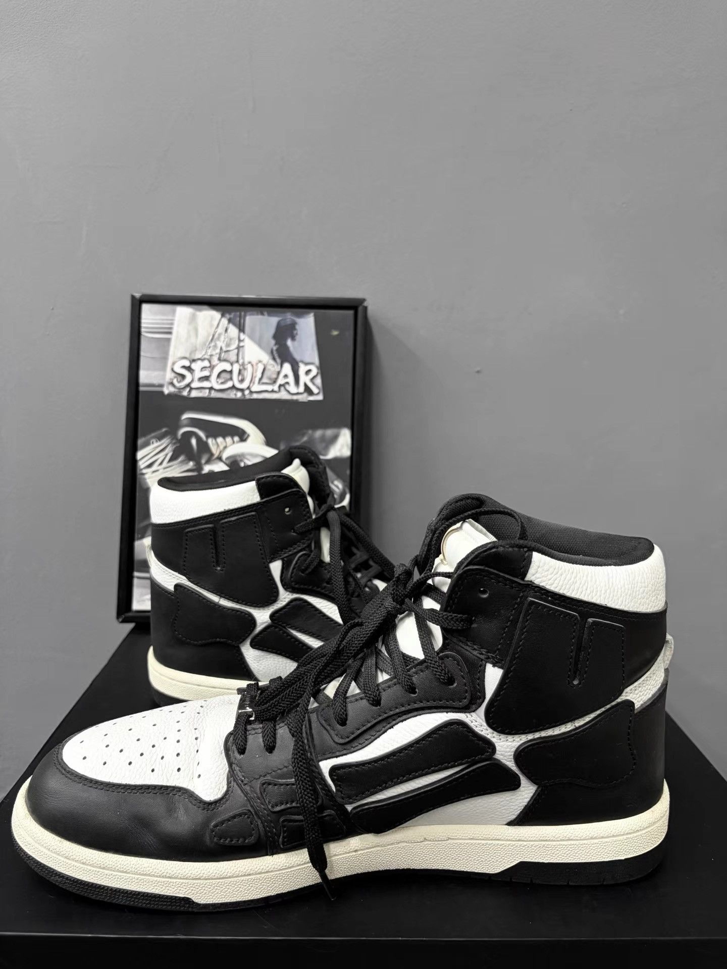 Amiri Amiri Skel-Toe Bone High-Top Black White Men's Sneakers K34 Size US 13 / EU 46 - 5 Thumbnail