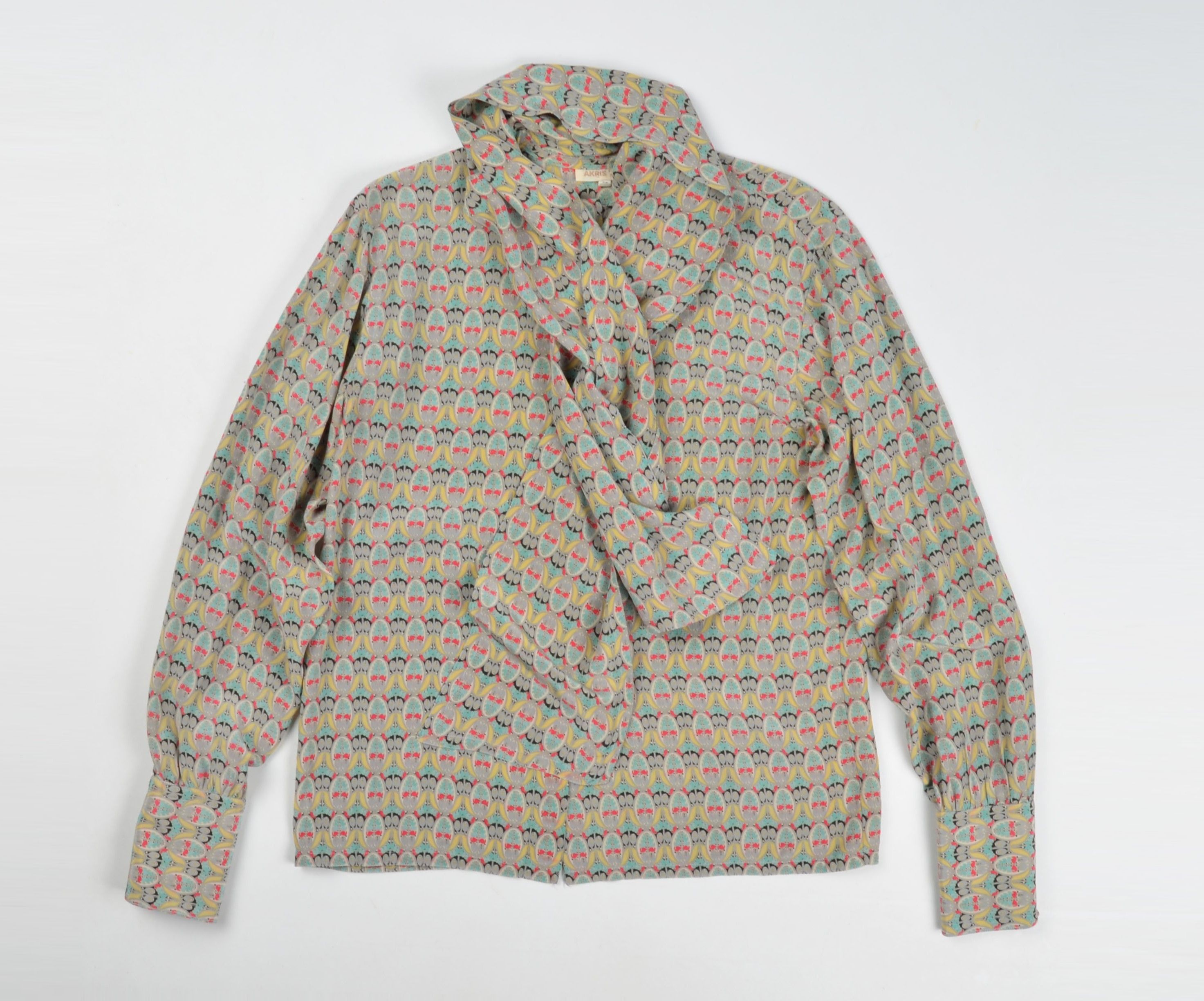 Akris AKRIS Vintage 80's Silk Tie Neck Pussy Bow Blouse Size S / US 4 / IT 40 - 4 Thumbnail