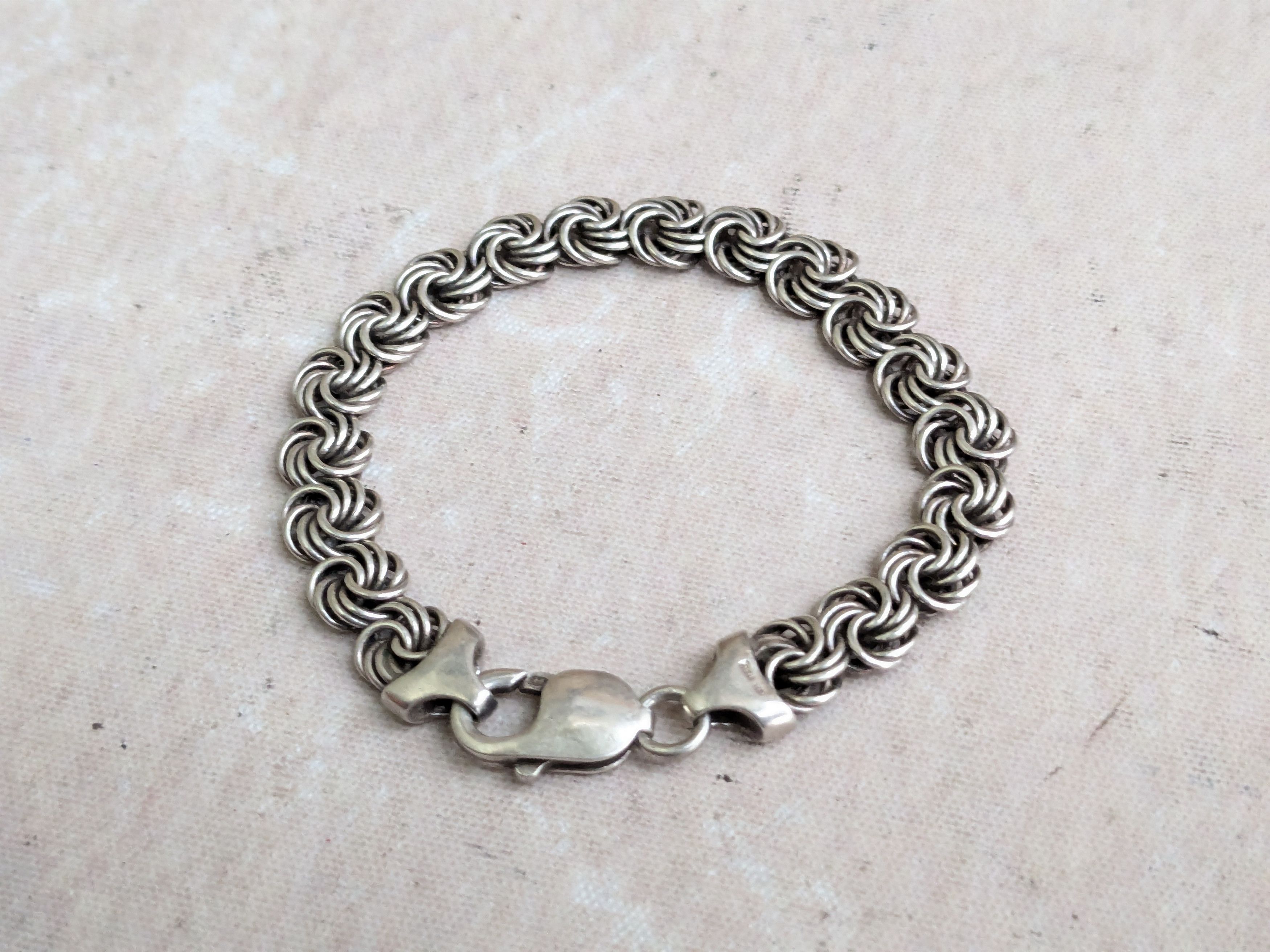 Jewelry Vintage Sterling Silver Bracelet Rosetta 6.5" Italy Size ONE SIZE - 2 Thumbnail