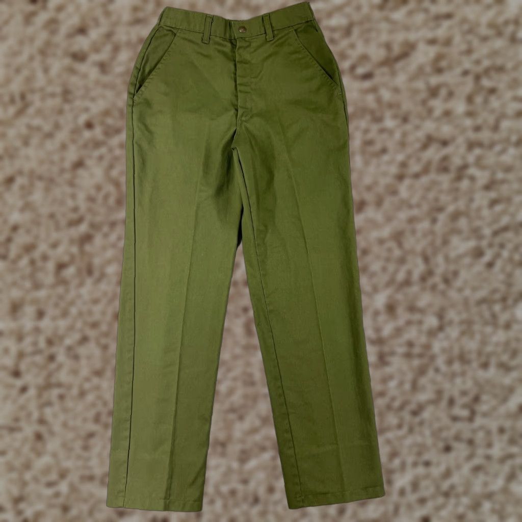 Vintage Boy Scouts Pants Adult 25 Green Twill Elastic Waist 25x29 Mens Regular Read Size US 26 / EU 42 - 1 Thumbnail