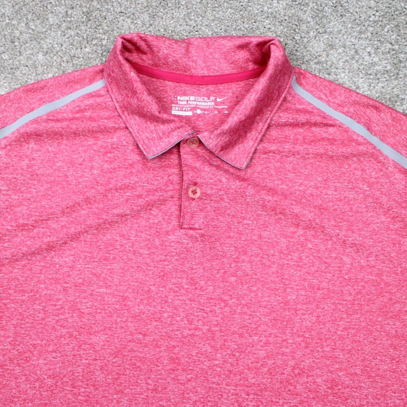 Nike Nike Tour Performance Polo Shirt Mens XL Pink Dri-Fit Golf Polyester Pullover Size US XL / EU 56 / 4 - 5 Thumbnail
