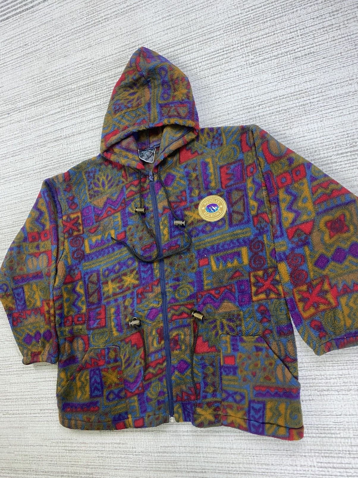 Vintage × Whistles Vtg 90s Whistler Blackcomb Full Navajo Printed Fleece Size US L / EU 52-54 / 3 - 4 Thumbnail