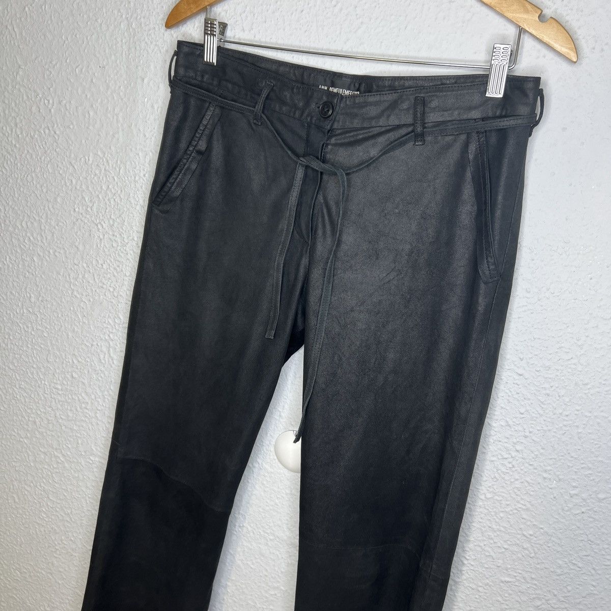 Ann Demeulemeester Ann Demeulemeester Genuine Leather Pants Trousers Black Size 27" / US 4 / IT 40 - 4 Thumbnail