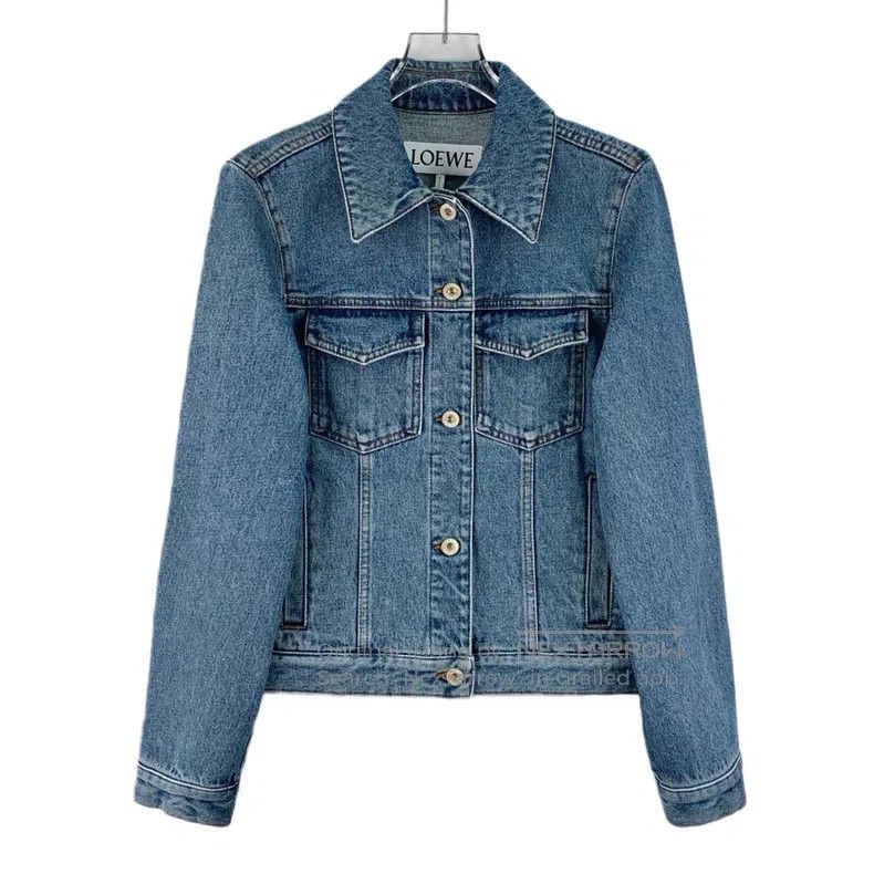 Loewe Loewe Blue Logo Embroidered Cotton Lapel Single Breasted L Size XXS / US 00 / IT 34 - 1 Thumbnail
