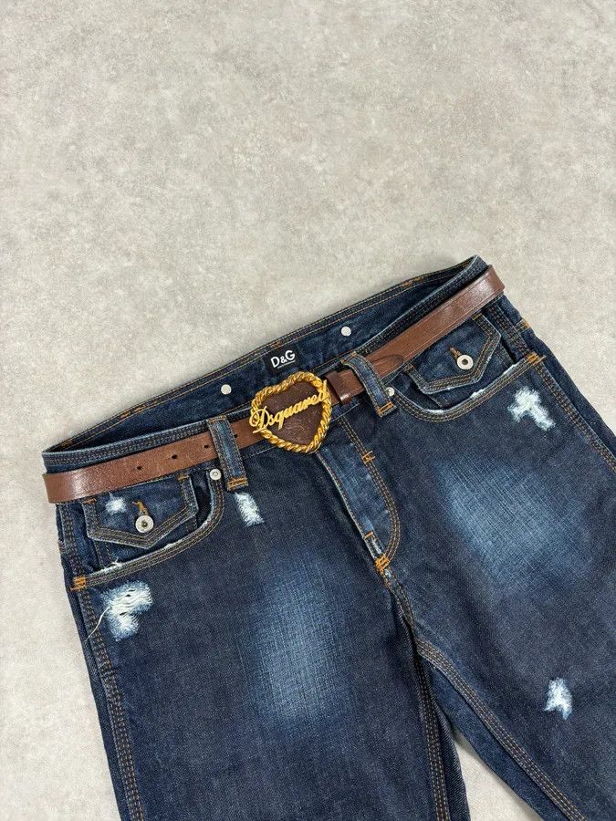 Dsquared2 2000s Dsquared2 Gold Logo Heart Buckle Brown Leather Belt Size ONE SIZE - 1 Thumbnail