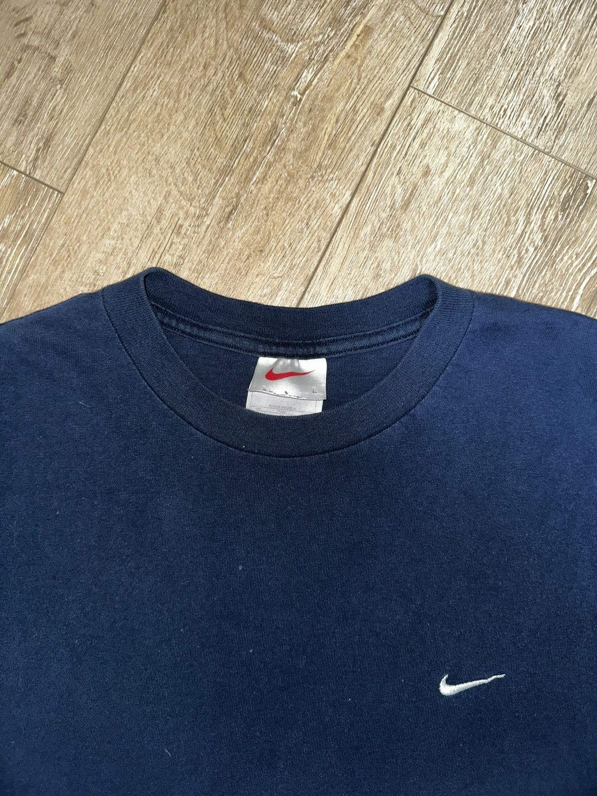 Nike Vintage 90s Nike Essential Check Swoosh Tee Size US L / EU 52-54 / 3 - 2 Thumbnail