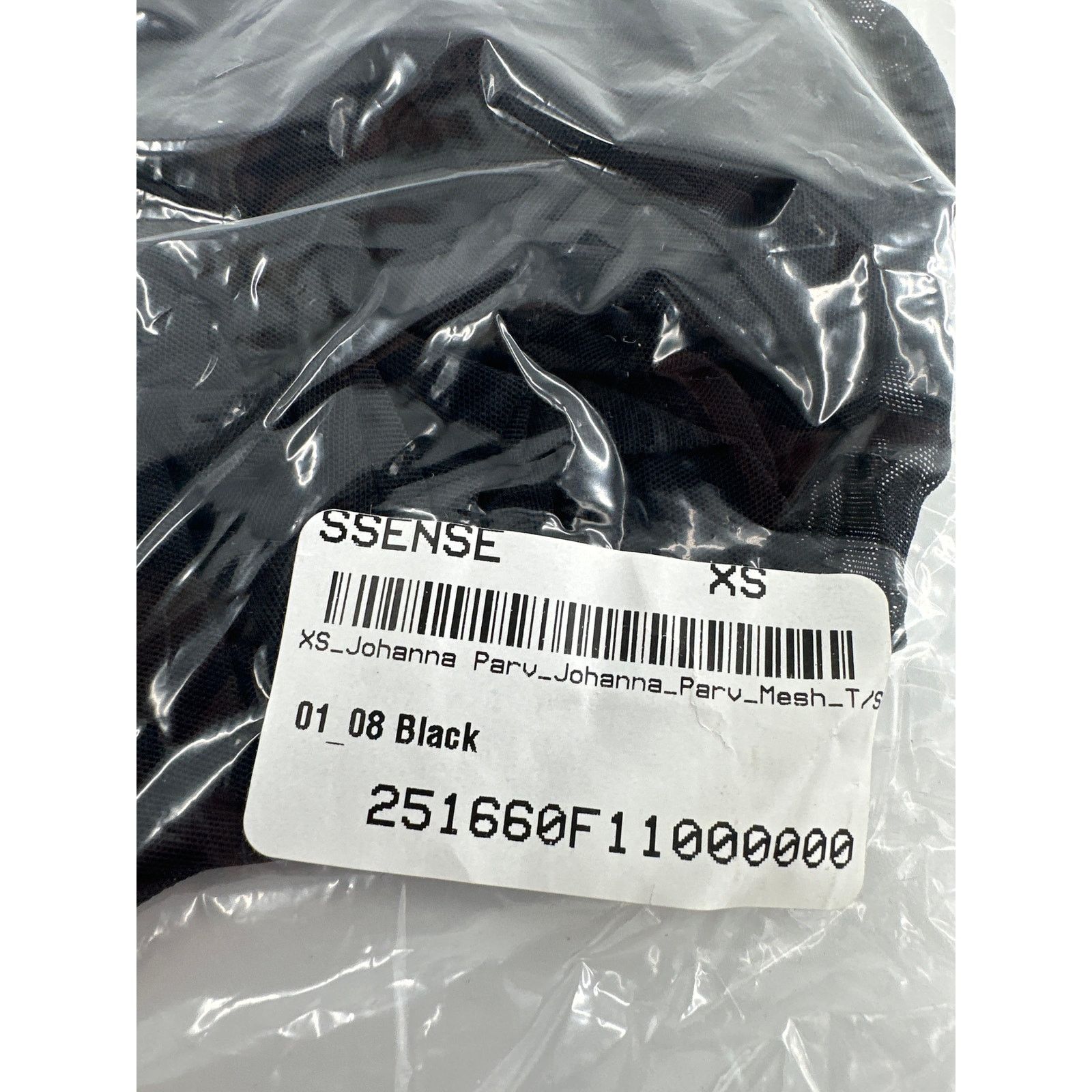 SSENSE Johanna Parv SSENSE Black Sheer Stretch Nylon Mesh Top XS Size XS / US 0-2 / IT 36-38 - 3 Thumbnail