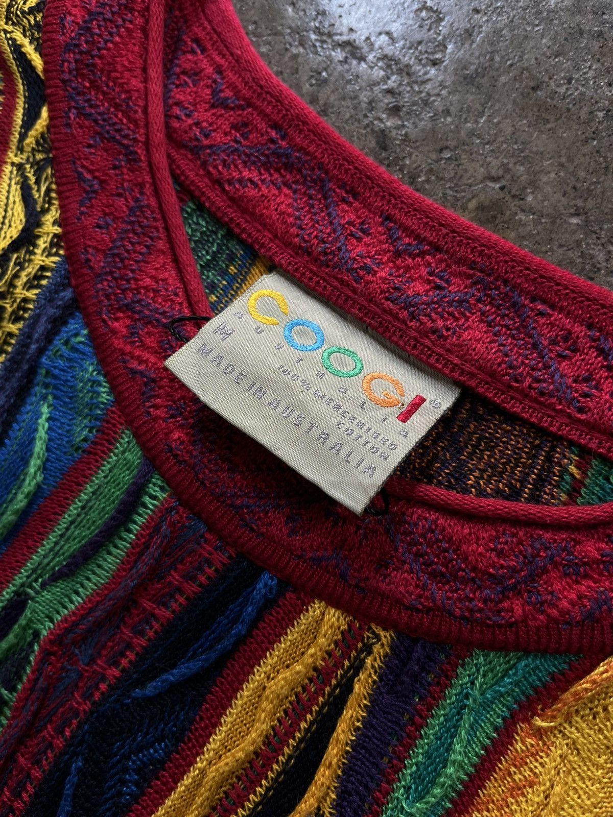 Coogi 1990s Rare Coogi Australia 3D Rainbow Pattern Knitted Jacket Size US L / EU 52-54 / 3 - 7 Thumbnail