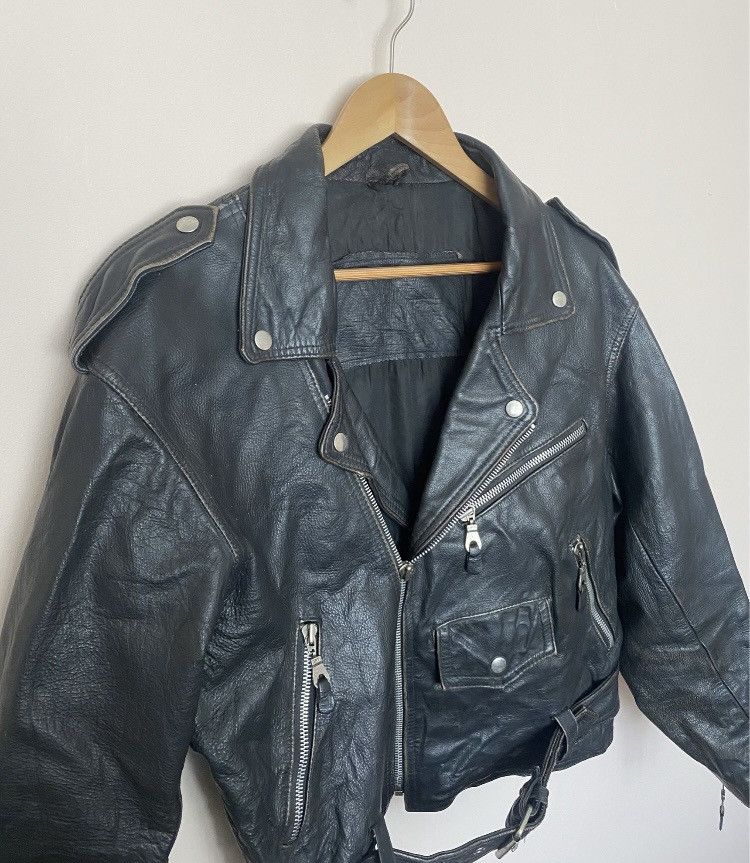 Vintage 💥RARE 90s Mauritius Gipsy Leather Biker Jacket OPTI ZIP! Size US M / EU 48-50 / 2 - 5 Thumbnail
