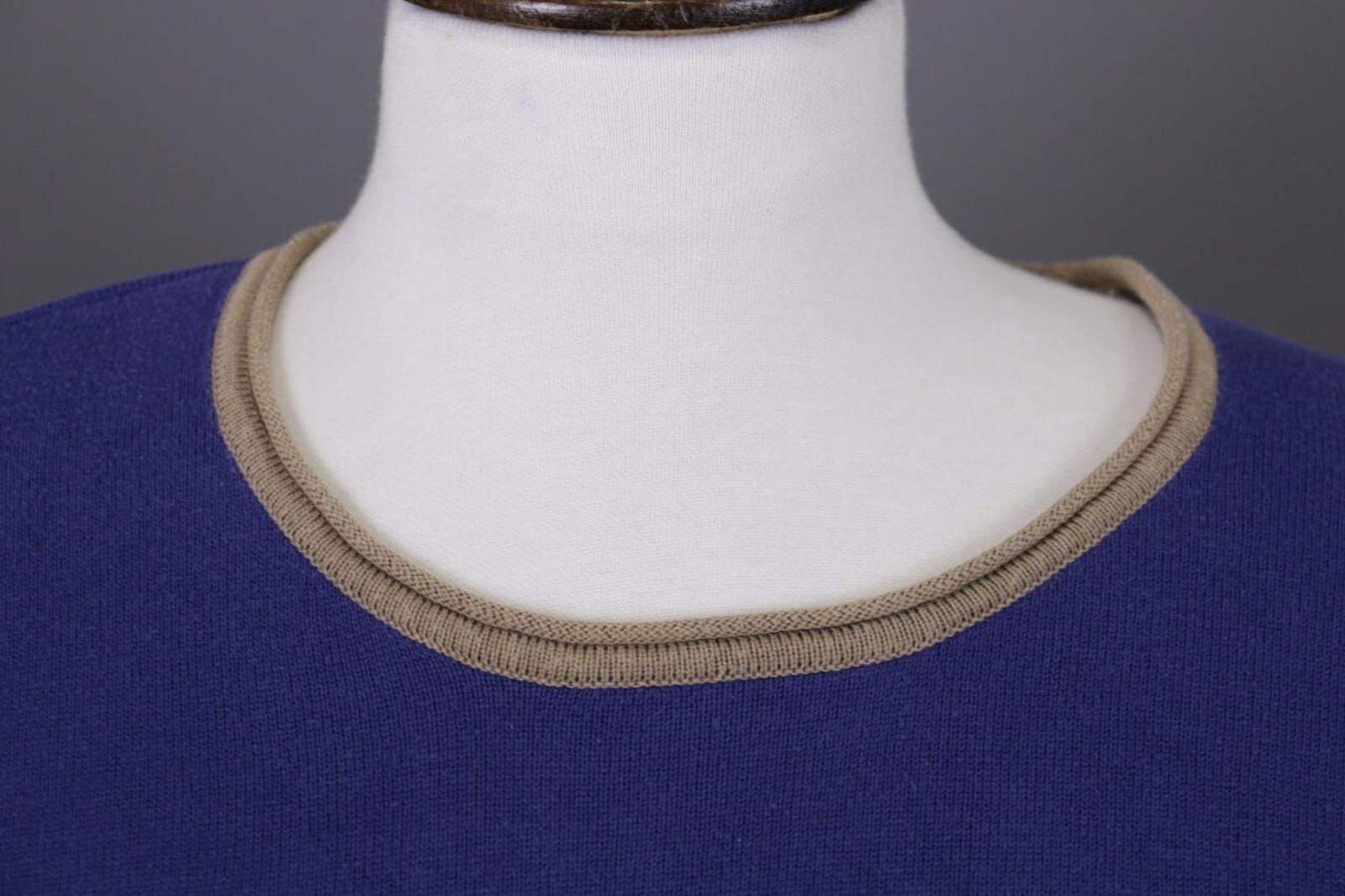 Designer Gudrun Sjödén Blue Cotton Knitted Pullover Sweater Size S Size S / US 4 / IT 40 - 4 Thumbnail