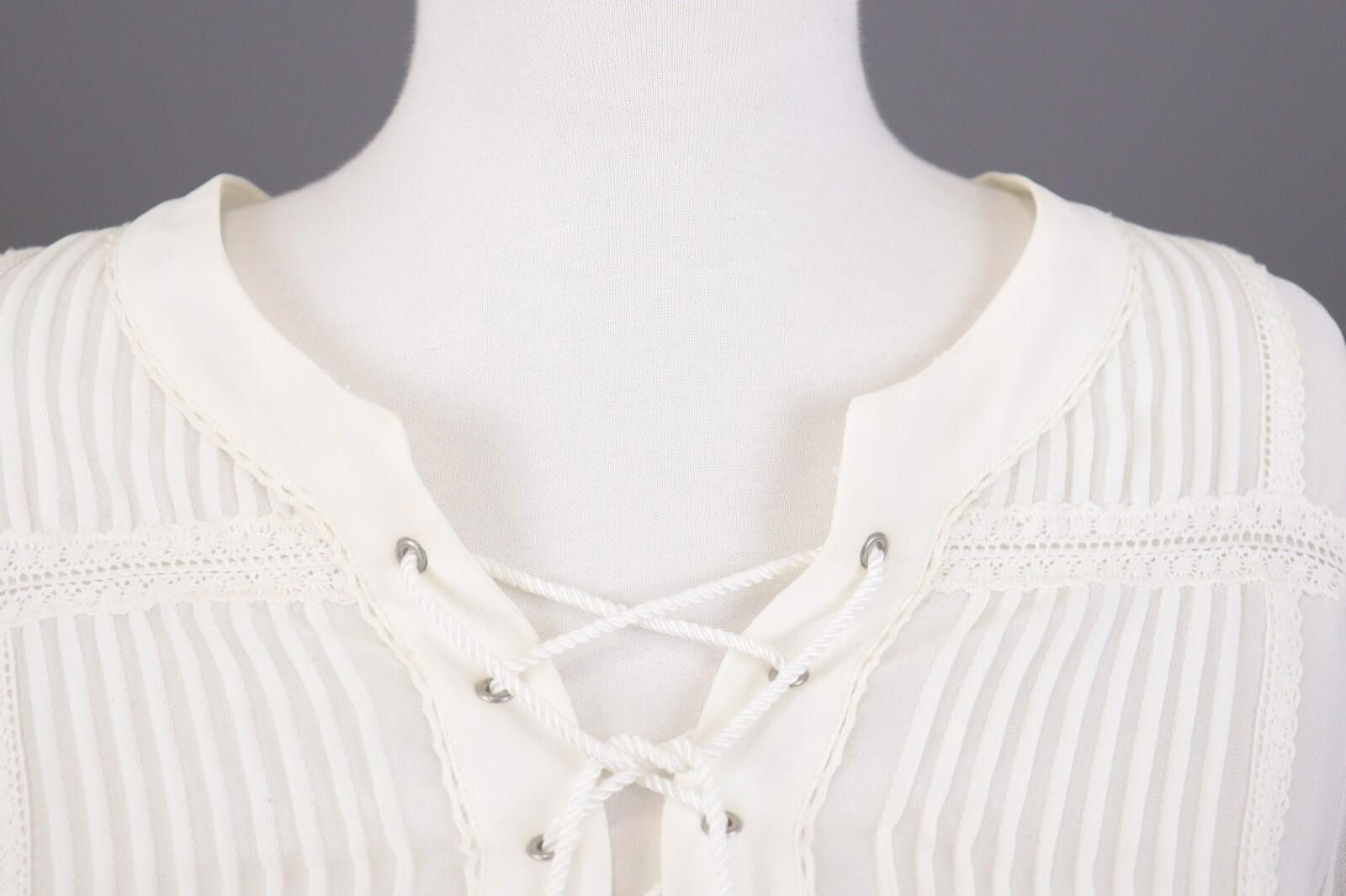 The Kooples The Kooples White Summer Mesh Peasant Shirt Size M Size M / US 6-8 / IT 42-44 - 5 Thumbnail