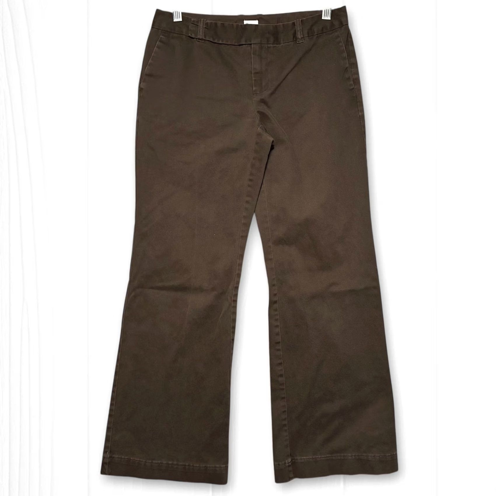 Gap GAP Pants Women Brown Bootcut 4 Regular Stretch Khaki Front Flat Twill Pockets Dress Work Casual Adult Womens Size 27" / US 4 / IT 40 - 2 Thumbnail