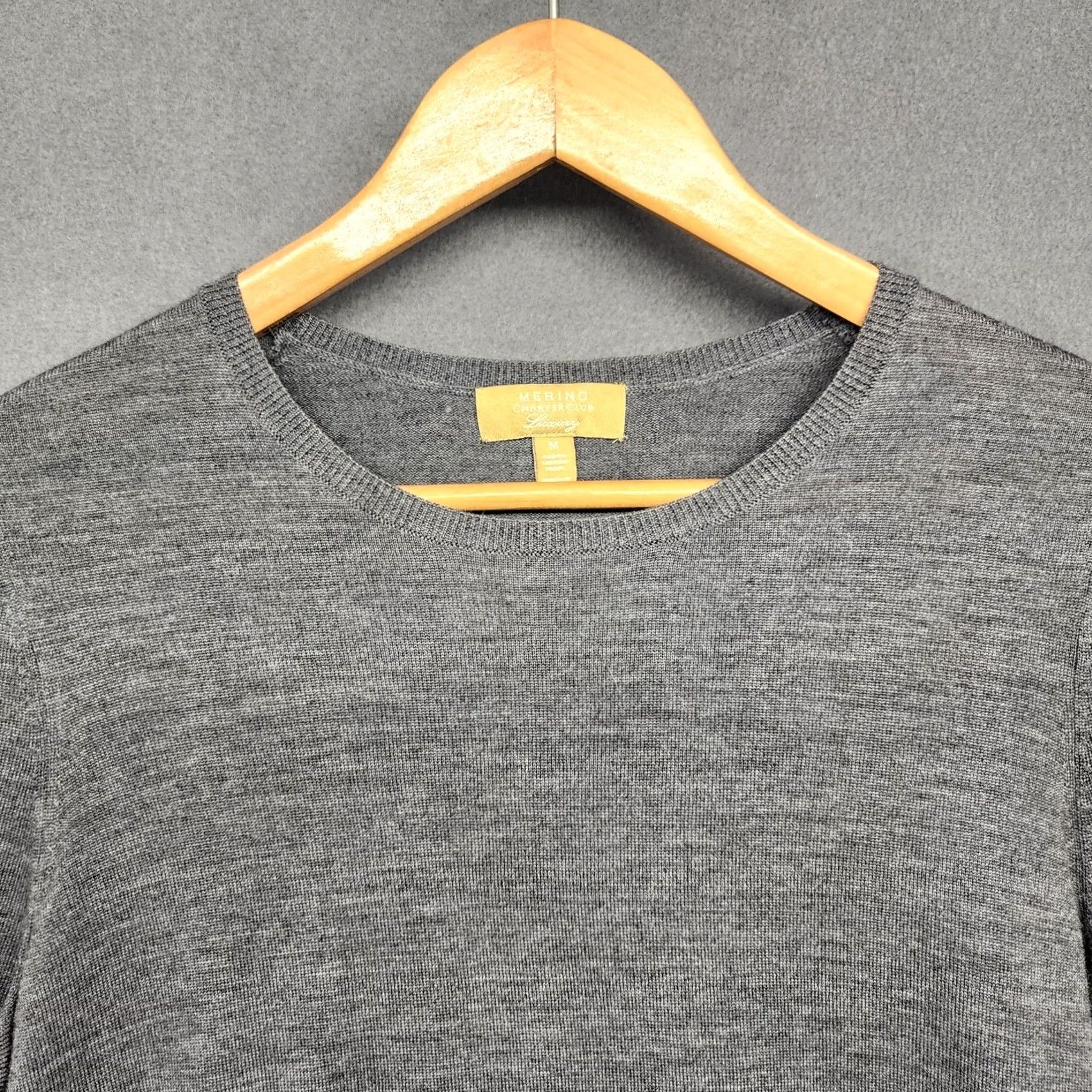 Charter Club Charter Club Sweater Womens Medium 100% Merino Wool Grey Long Sleeve Pullover Clothing Women Modern Luxury Top Size M / US 6-8 / IT 42-44 - 7 Thumbnail