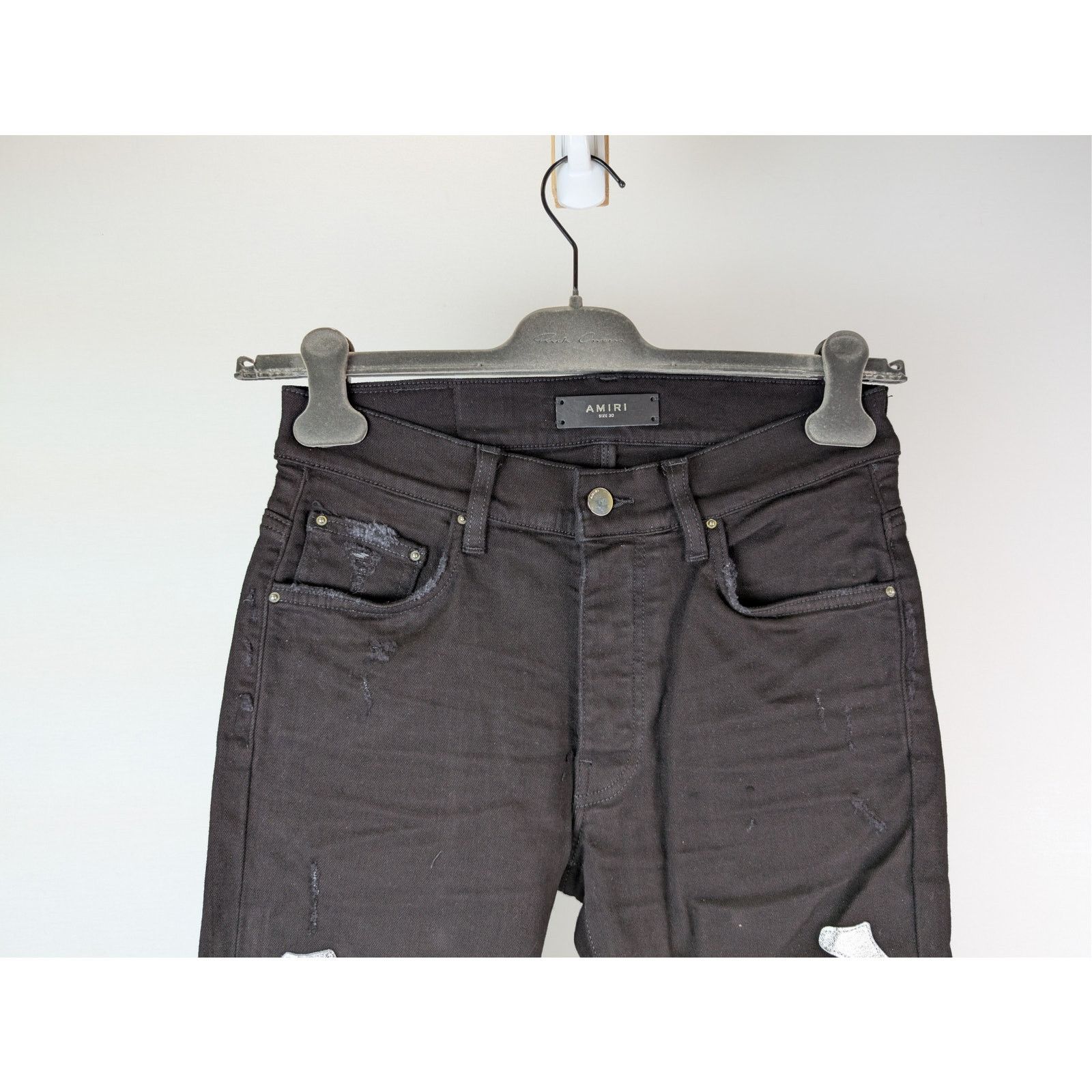 Amiri o1rshd1 Bones Jean Denim Jeans in Black/Silver Size US 30 / EU 46 - 3 Thumbnail