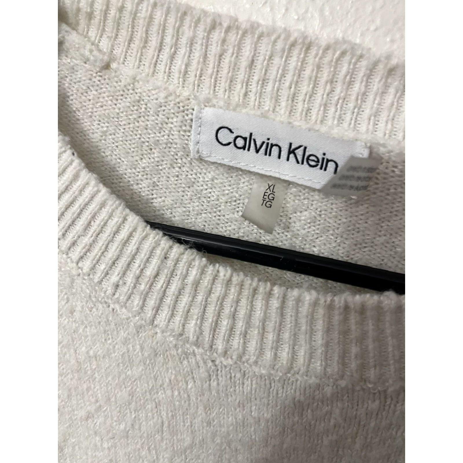 Calvin Klein Calvin Klein Sweater Womens Size XL Sherpa Solid Pullover White Size XL / US 12-14 / IT 48-50 - 3 Thumbnail