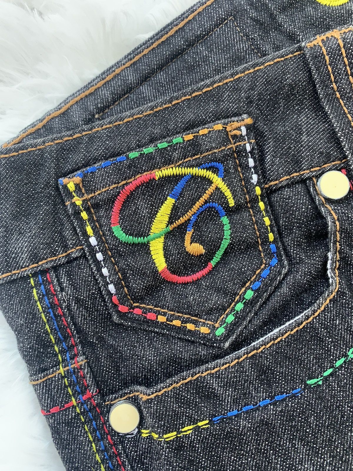 Rare Coogi Rainbow Stitch Flared Jeans