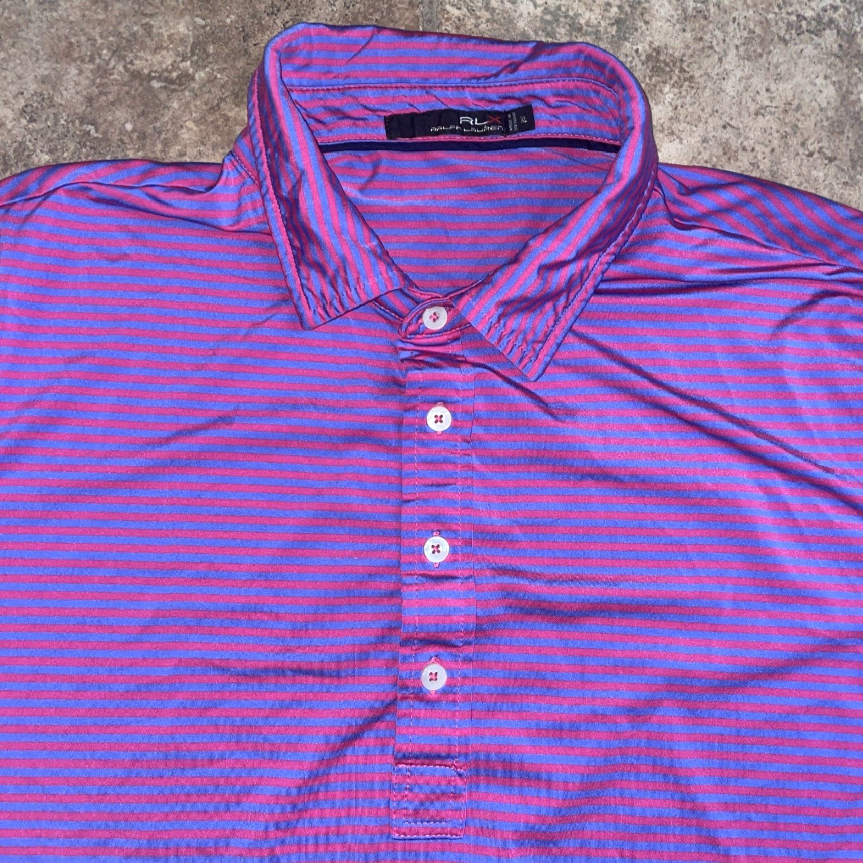 Polo Ralph Lauren Polo Ralph Lauren RLX Striped Polo Mens XL Pink Size US XL / EU 56 / 4 - 2 Thumbnail