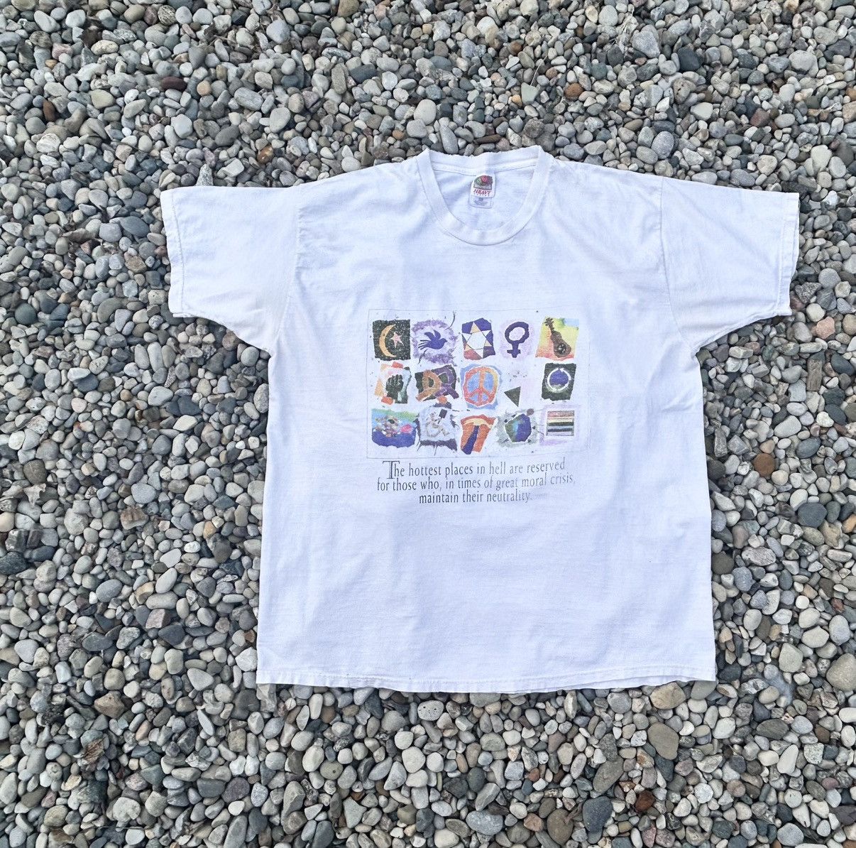 Fruit Of The Loom 90’s thrashed Dante Alighieri quote tee Size US XXL / EU 58 / 5 - 2 Thumbnail