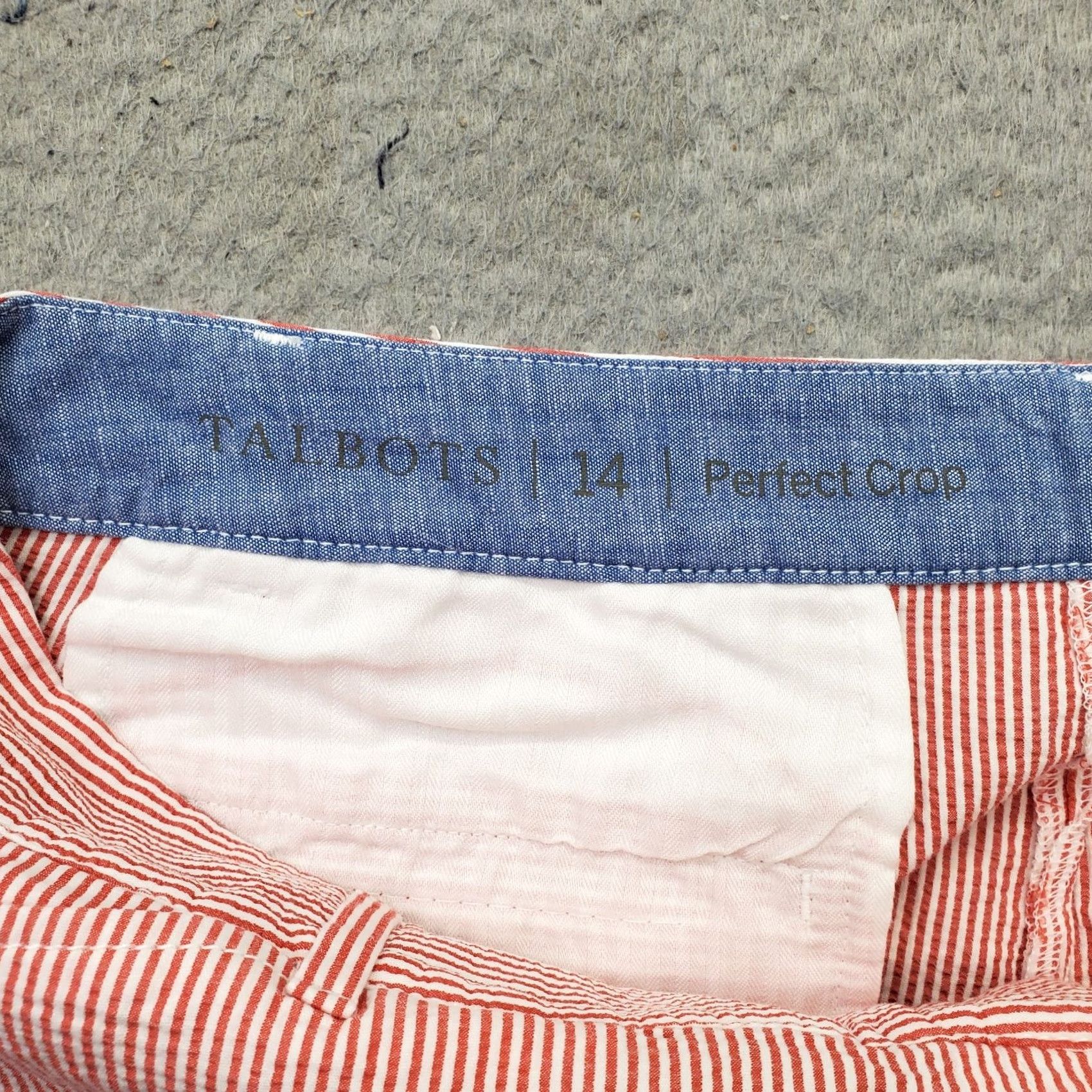 Talbots Talbots Cropped Pants Womens Size 14 Multicolor Striped Seersucker Flat Front Size 36" / US 14 / IT 50 - 7 Thumbnail