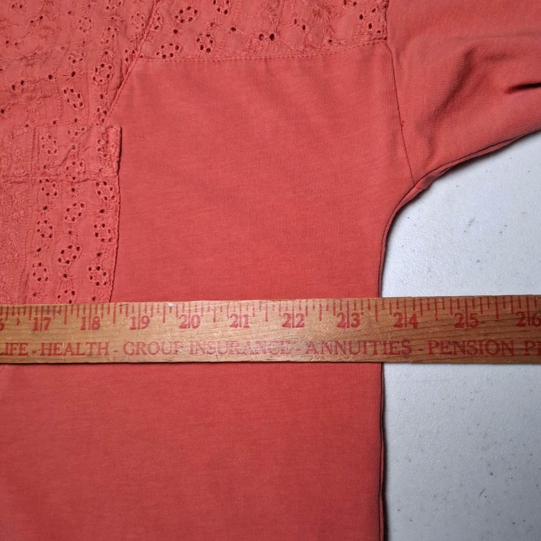 Soft Surroundings Soft Surroundings Henley Shirt Tunic L Coral Knit Eyelet Button Up Long Sleeve Casual Womens Size L / US 10 / IT 46 - 5 Thumbnail